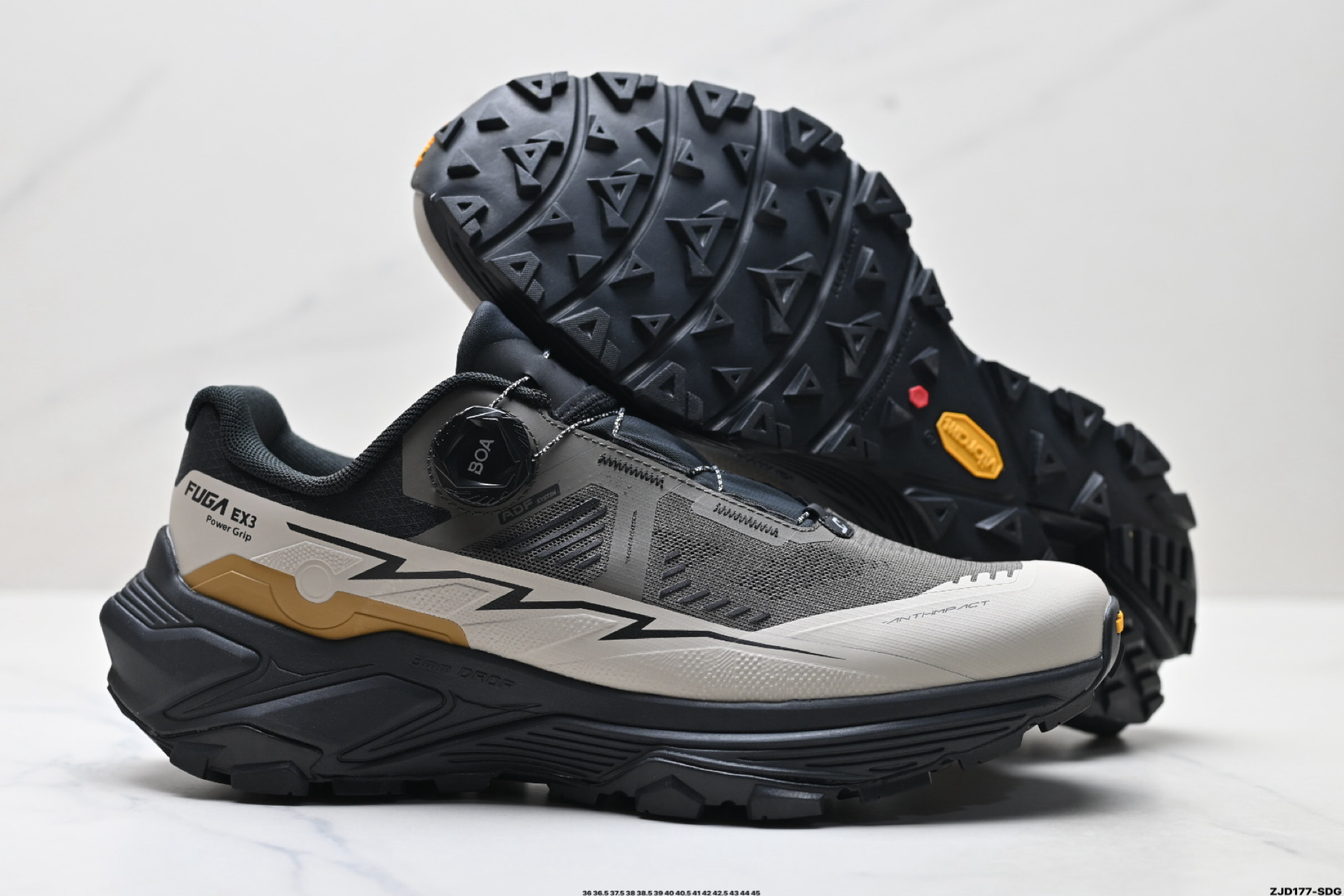 凯乐石 KAILFUGA EX3 BOA 厚底缓冲徒步跑山网布TPU减震防滑透气包裹性抗冲击轻便回弹 低帮 KS241