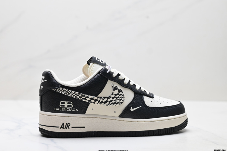 Nike Air Force 1 '07 Balenciaga Custom Black White Low-Top Sneakers 1 Nike Air Force 1 ’07 Balenciaga Custom Black White Low-Top Sneakers