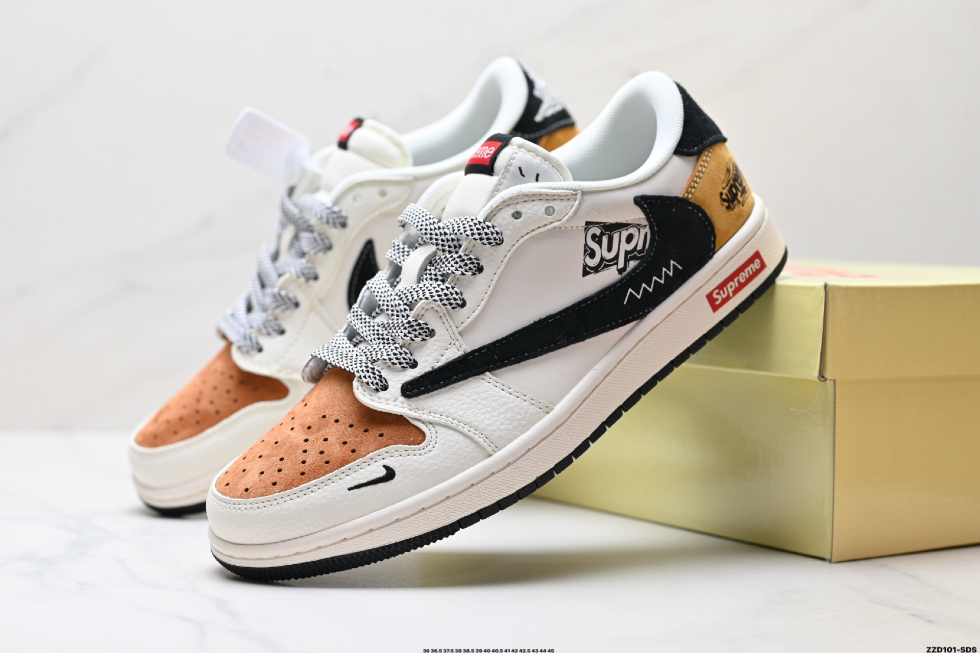 Nike Air Jordan 1 x Travis Scott AJ1倒勾 乔一倒钩 ‘DIY’定制 耐克 低帮文化篮球鞋  HS8068-062