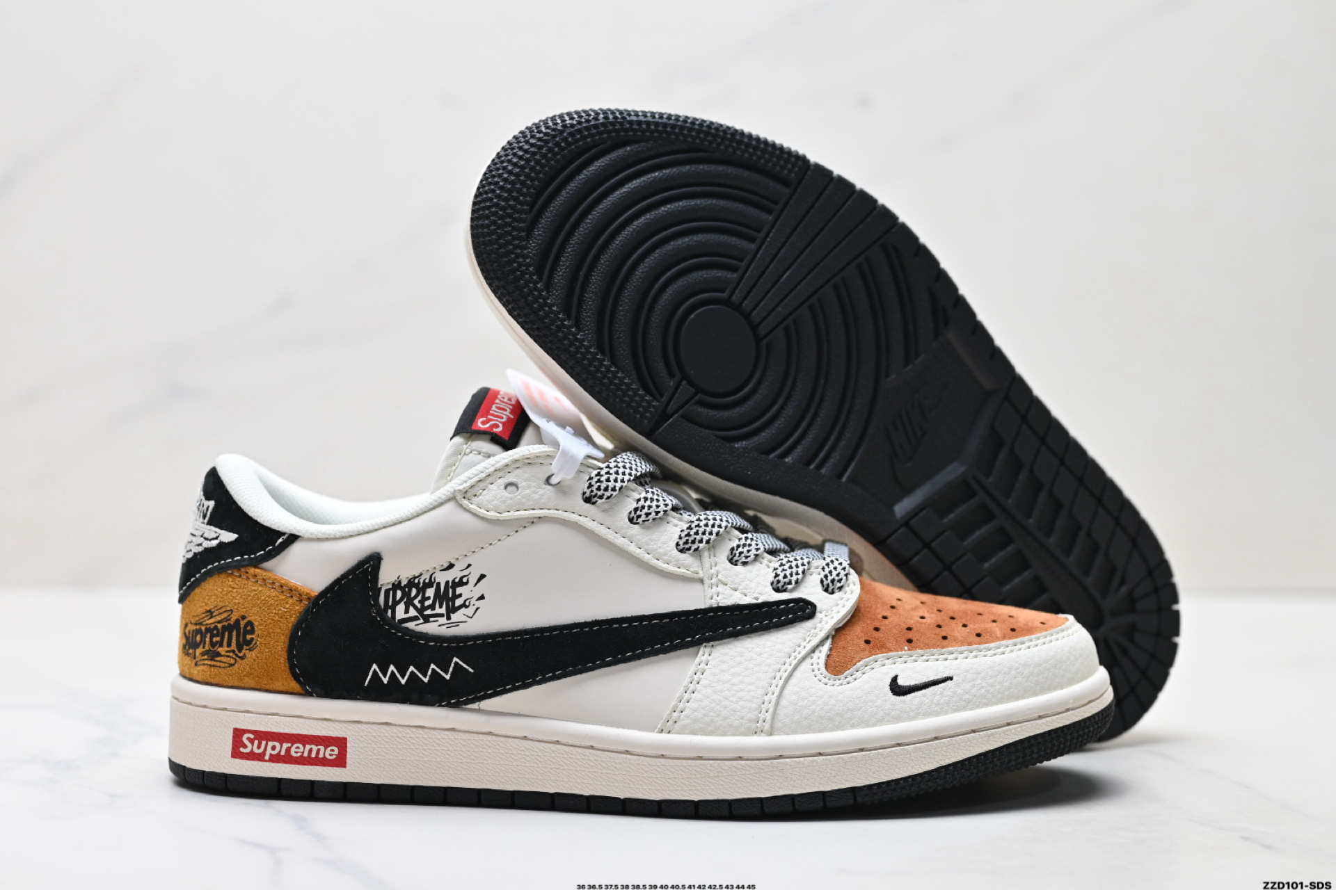 Nike Air Jordan 1 x Travis Scott AJ1倒勾 乔一倒钩 ‘DIY’定制 耐克 低帮文化篮球鞋  HS8068-062