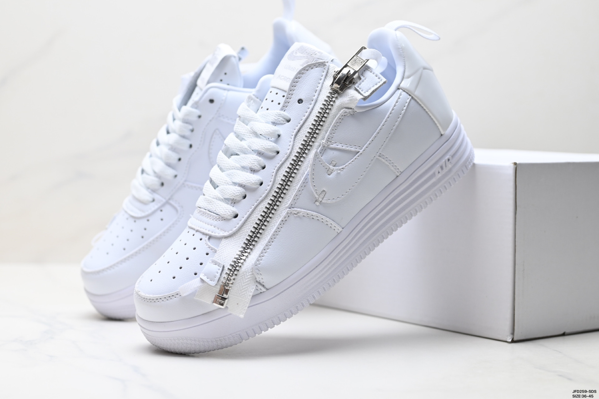 Acronym x Nike Lunar force 1 空军联名款 拉链 休闲 包裹性耐磨 低帮 板鞋  AJ6247-100