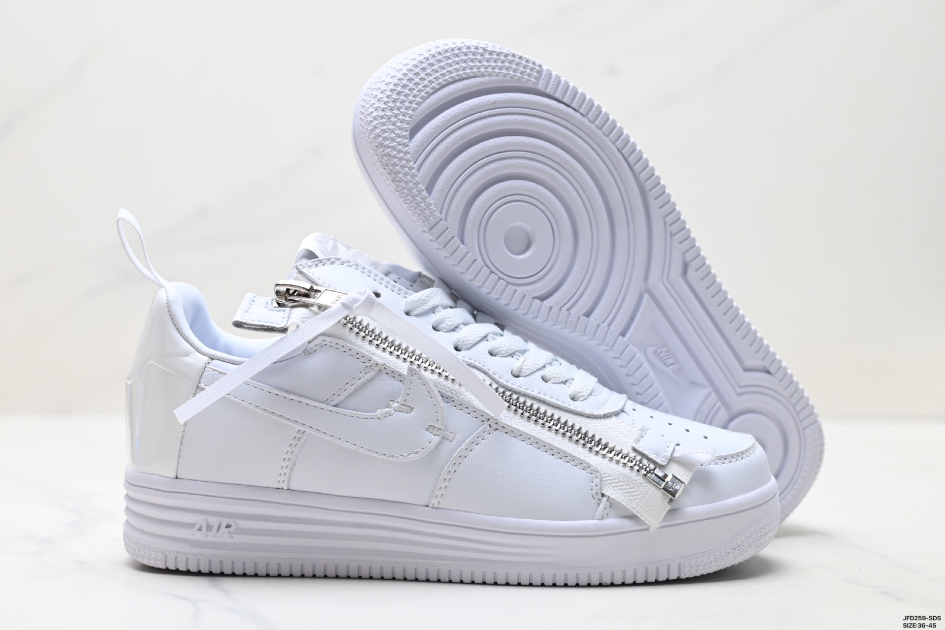 Acronym x Nike Lunar force 1 空军联名款 拉链 休闲 包裹性耐磨 低帮 板鞋  AJ6247-100