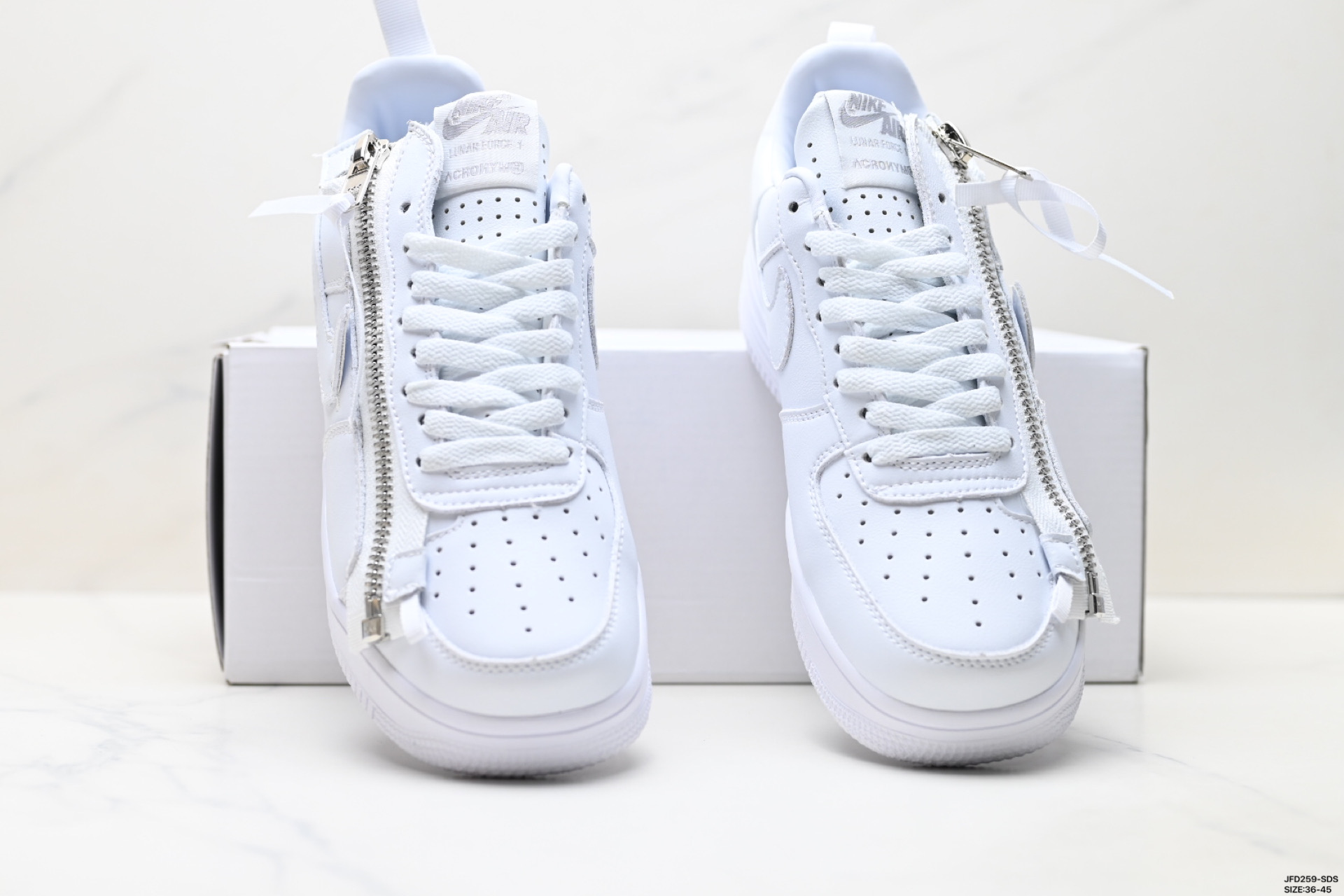 Acronym x Nike Lunar force 1 空军联名款 拉链 休闲 包裹性耐磨 低帮 板鞋  AJ6247-100