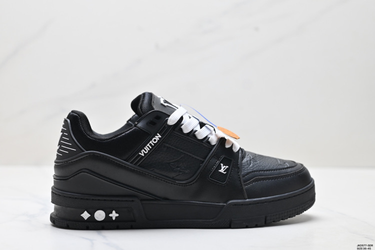 Louis Vuitton Trainer Sneaker Low, Black Leather, 3D Logo, Fashionable, Comfortable 1 Louis Vuitton Trainer Sneaker Low, Black Leather, 3D Logo, Fashionable, Comfortable