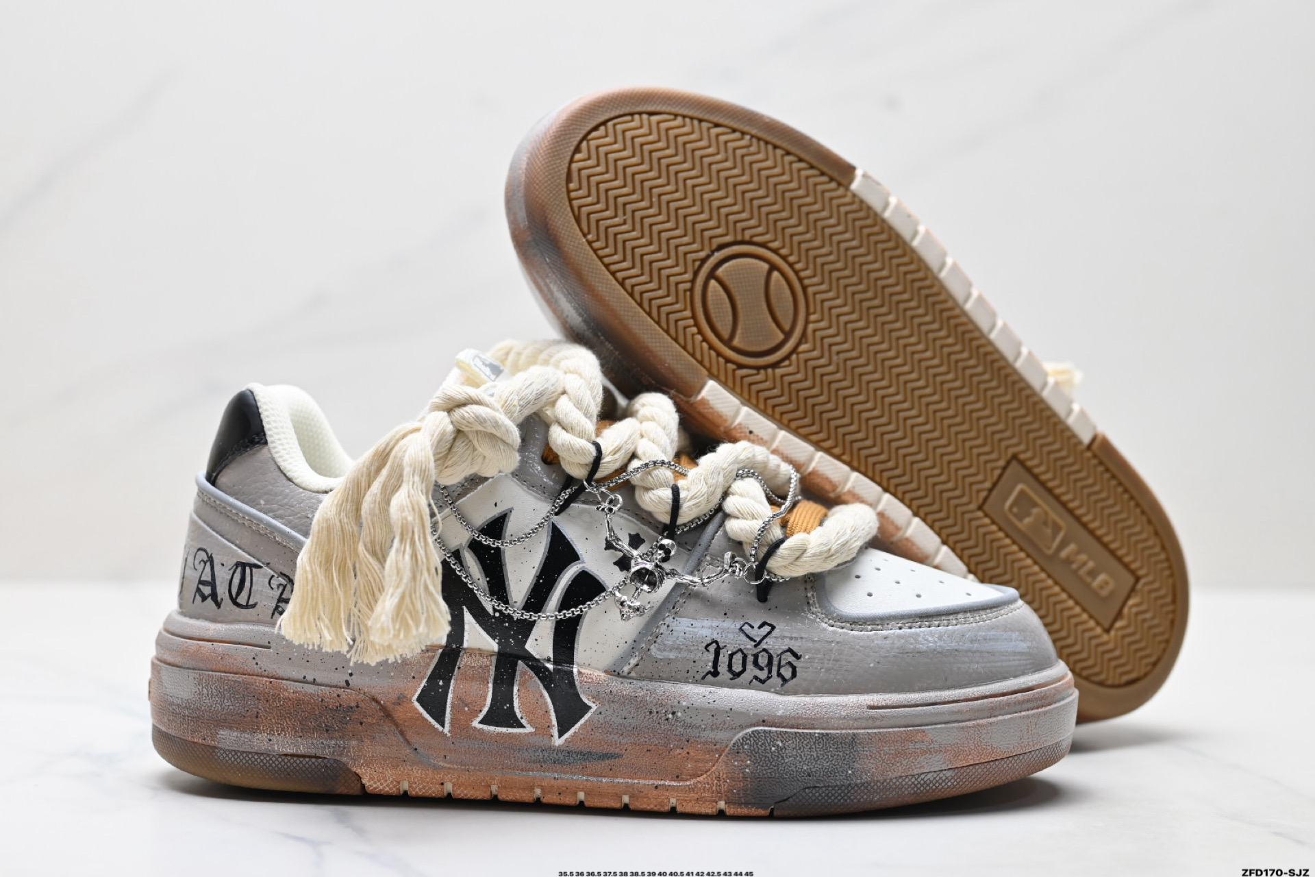 MLB Chunky Liner PU ‘DIY定制’ 简约时尚 百搭 包裹性保暖防滑防水减震 低帮 板鞋 3ASXCA12N