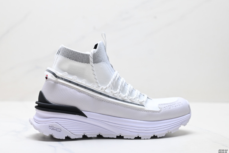 Moncler Men's High-Top Knit & Leather Sneakers - Comfortable Thick Sole Shoes 1 Moncler Men’s High-Top Knit & Leather Sneakers – Comfortable Thick Sole Shoes
