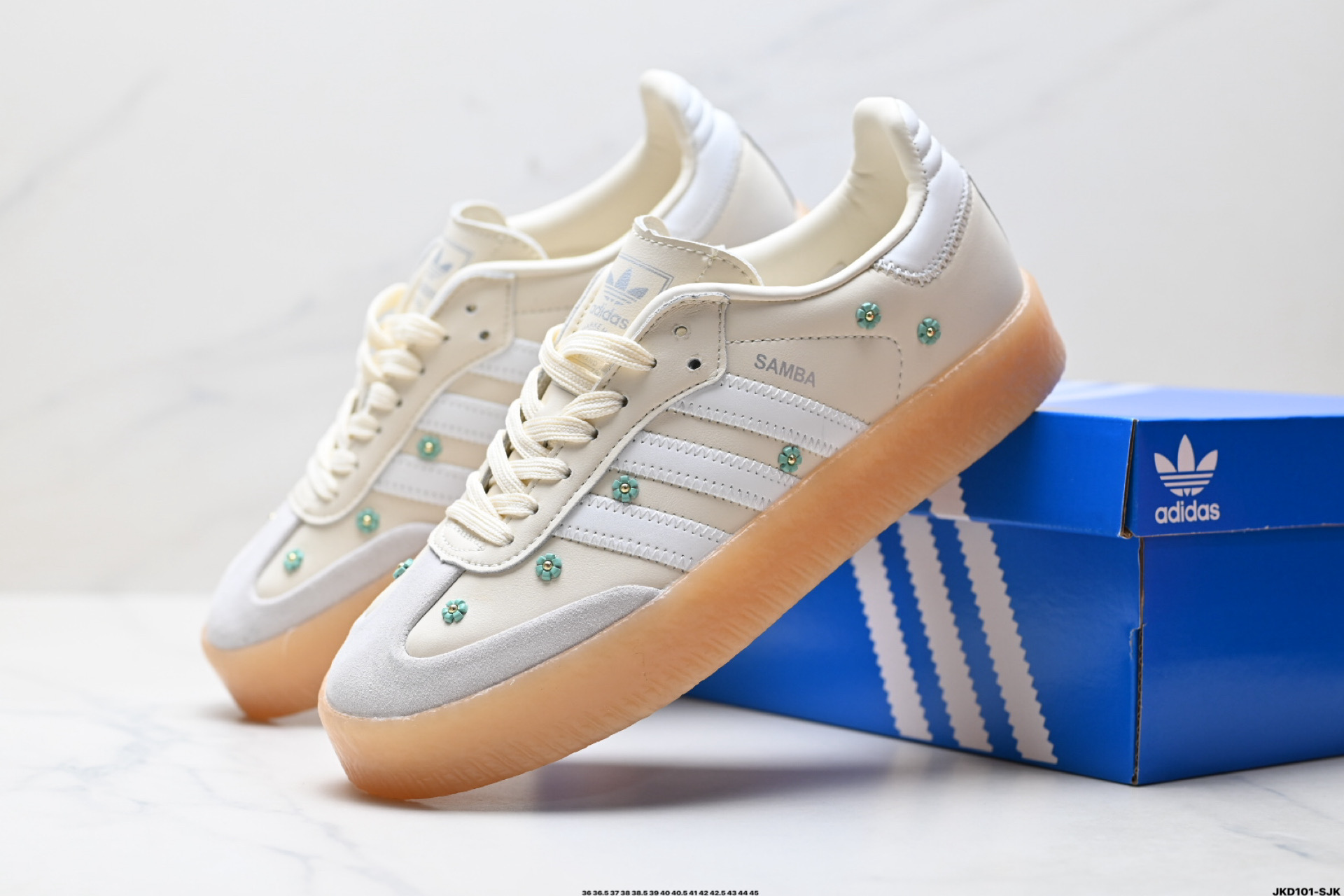 Adidas Originals Samba XLG 桑巴舞系列阿迪达斯 三叶草 绅士德训足球风百搭低帮休闲运动板鞋 JS3953