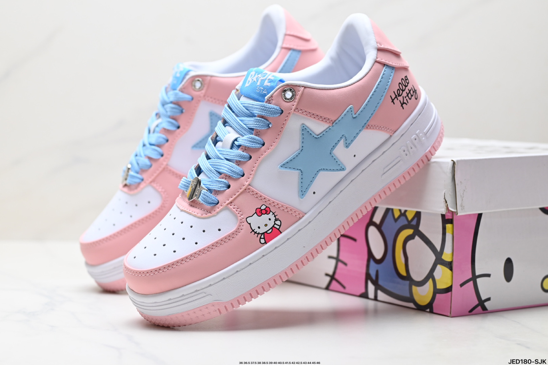 A Bathing Ape STA Hello Kitty: Zapatillas Casuales de Cuero en Color Pastel 6 i1755102245888 4686 0 7