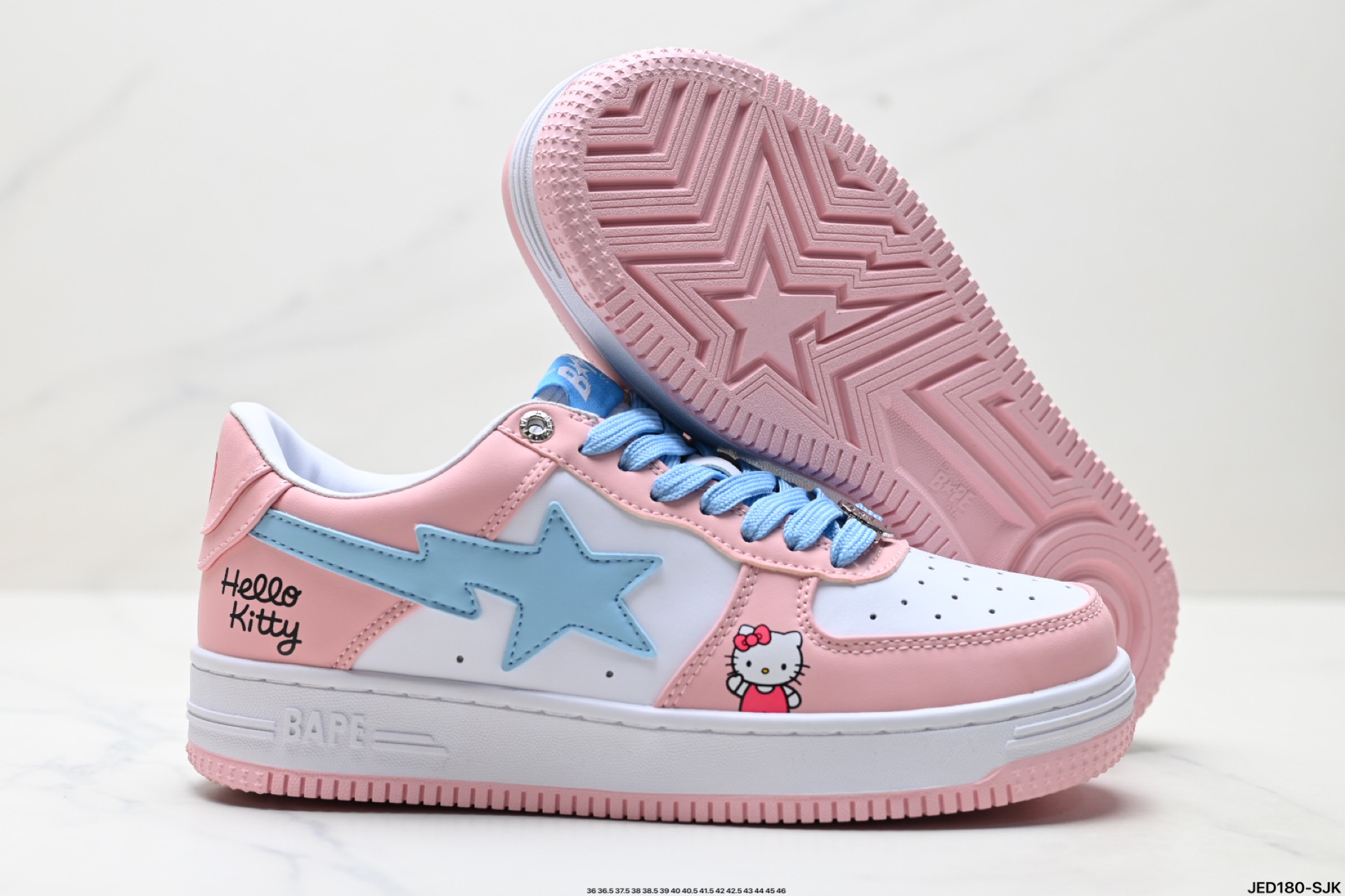 A Bathing Ape STA Hello Kitty: Zapatillas Casuales de Cuero en Color Pastel 7 i1755102245888 6689 0 4