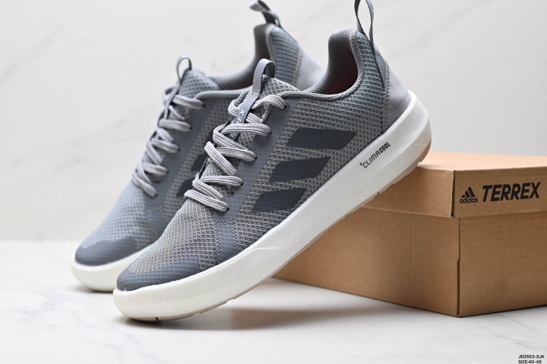 ADIDAS TERREX BOAT LACE CLIMACOOL系列 阿迪达斯 织物 耐磨透气 低帮 公路跑步鞋 JI3499