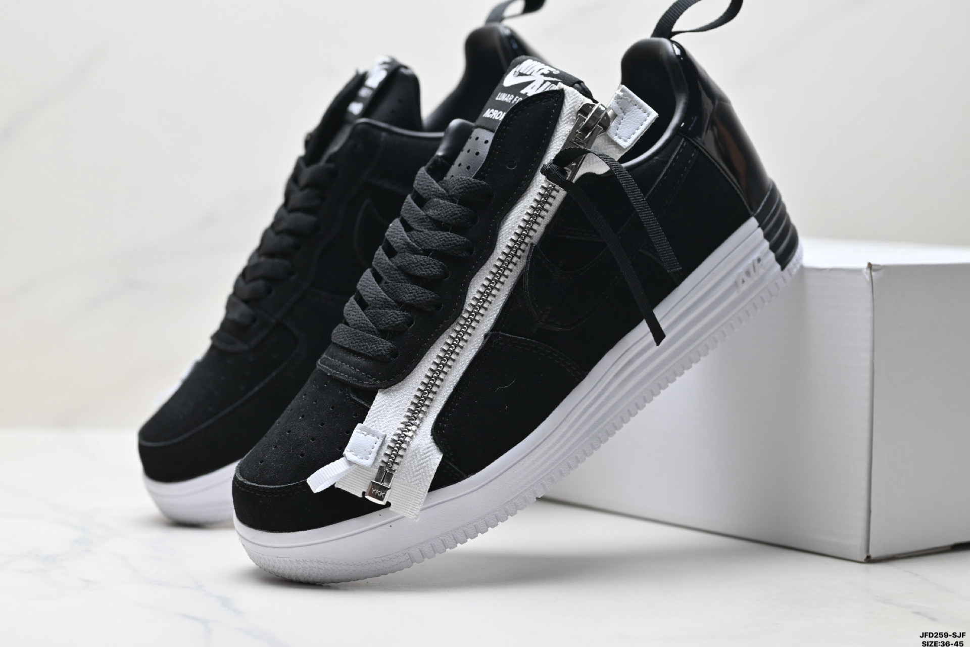 180 Acronym x Nike Lunar force 1 空军联名款 拉链 休闲 包裹性耐磨 低帮 板鞋 AJ6247-100