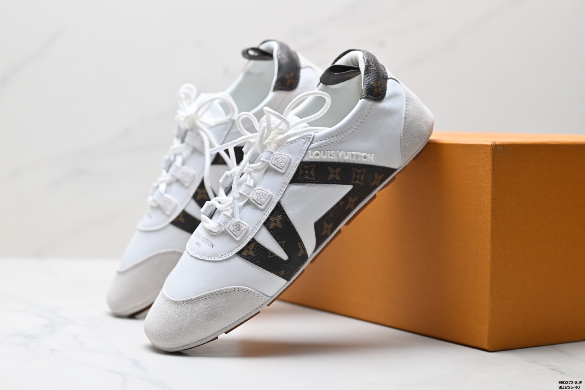 纯原LOUIS VUITTON Sneakerina 德训鞋 羊皮革 圆头系带 芭蕾风 薄底鞋 路易威登 低帮 生活休闲