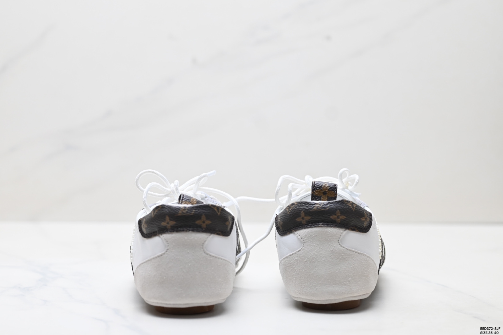 纯原LOUIS VUITTON Sneakerina 德训鞋 羊皮革 圆头系带 芭蕾风 薄底鞋 路易威登 低帮 生活休闲