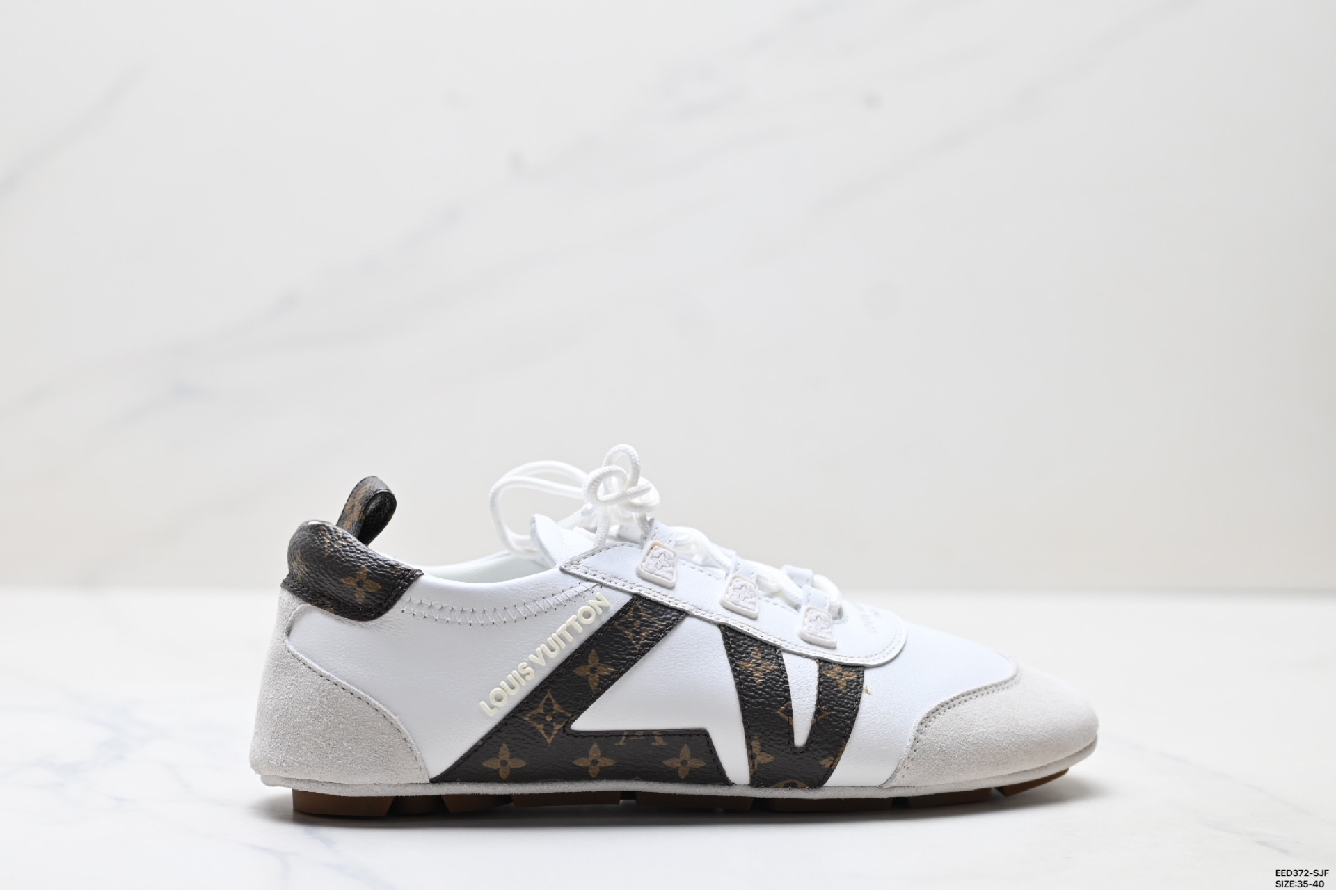 纯原LOUIS VUITTON Sneakerina 德训鞋 羊皮革 圆头系带 芭蕾风 薄底鞋 路易威登 低帮 生活休闲