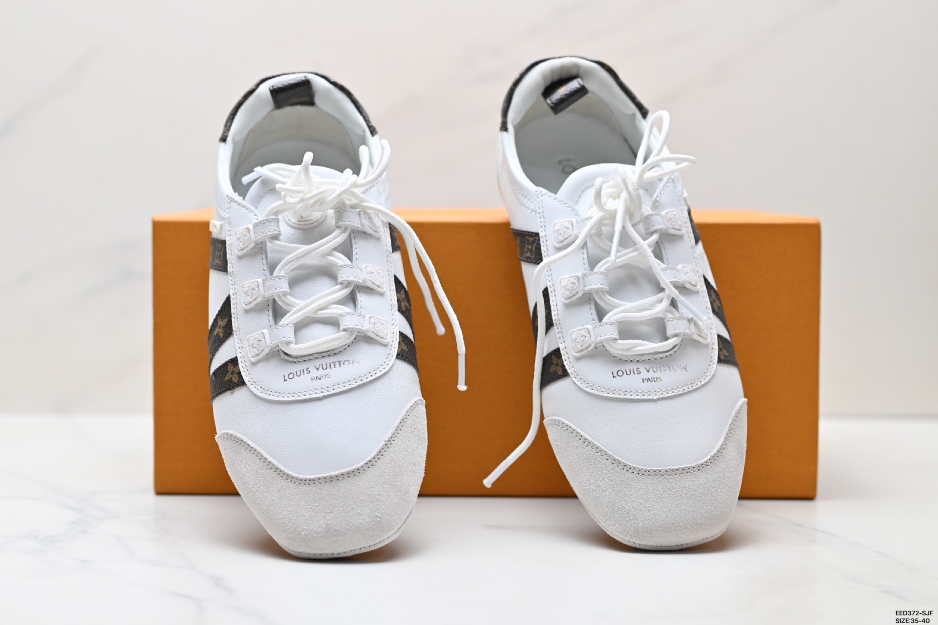 纯原LOUIS VUITTON Sneakerina 德训鞋 羊皮革 圆头系带 芭蕾风 薄底鞋 路易威登 低帮 生活休闲