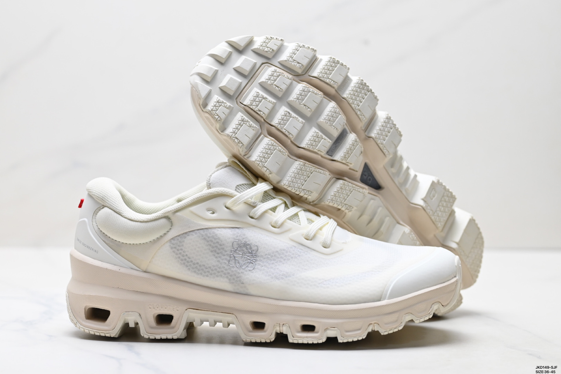 On昂跑 x LOEWE罗意威 Cloudventure 2.0 圆头系带 低帮休闲鞋