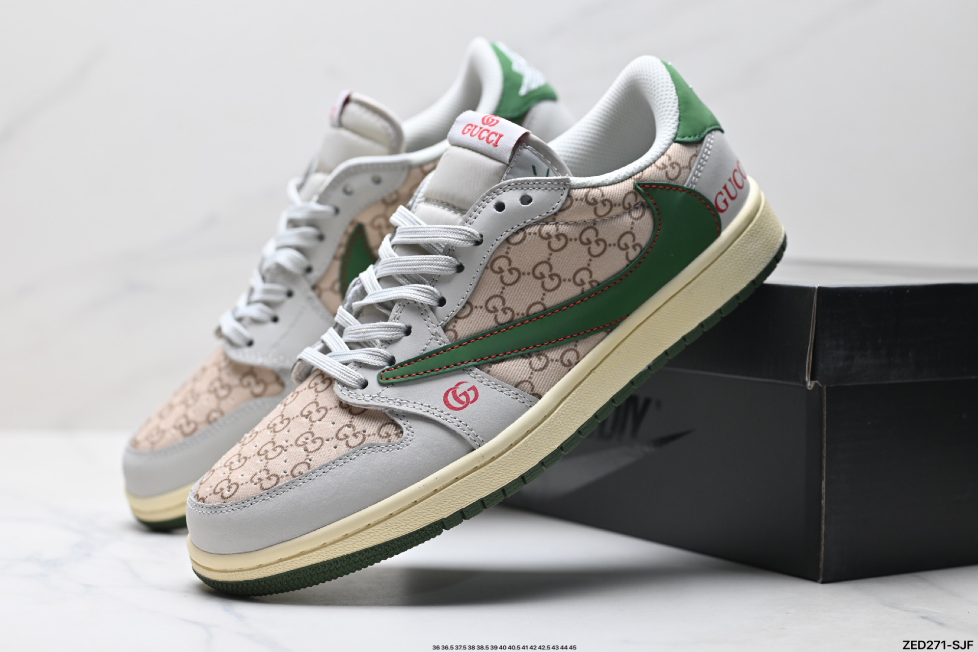 Nike Air Jordan 1 x Travis Scott AJ1倒勾 乔一倒钩 ‘DIY’定制 耐克 低帮文化篮球鞋 DZ5899-001