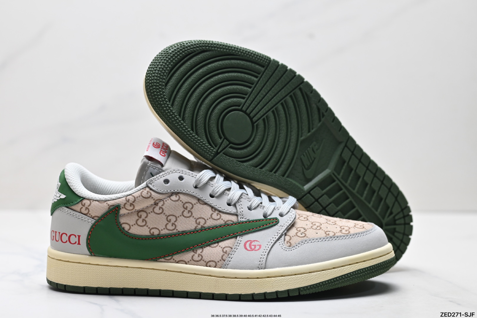 Nike Air Jordan 1 x Travis Scott AJ1倒勾 乔一倒钩 ‘DIY’定制 耐克 低帮文化篮球鞋 DZ5899-001