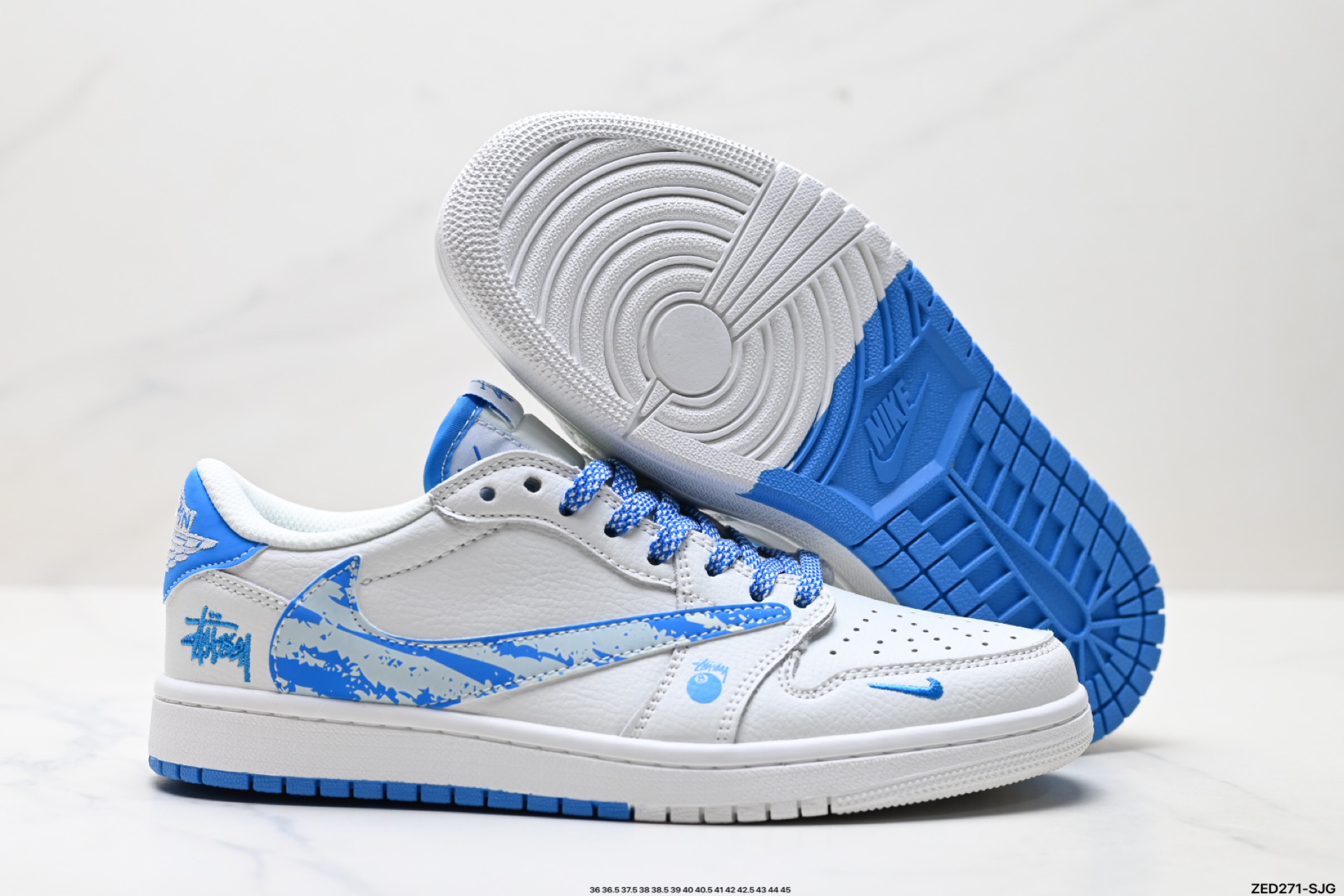 Nike Air Jordan 1 x Travis Scott AJ1倒勾 乔一倒钩 ‘DIY’定制 耐克 低帮文化篮球鞋 DZ5899-007