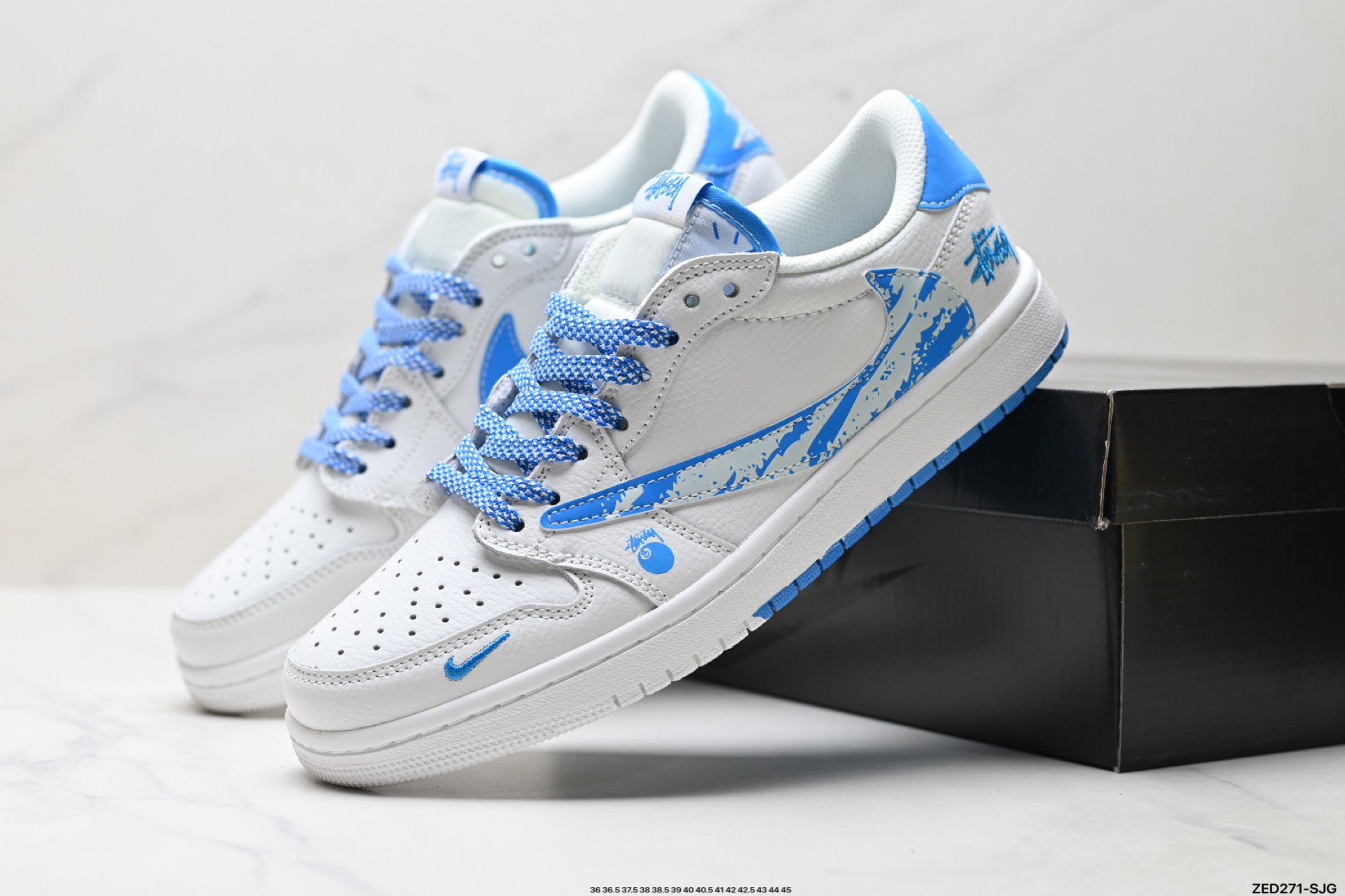 Nike Air Jordan 1 x Travis Scott AJ1倒勾 乔一倒钩 ‘DIY’定制 耐克 低帮文化篮球鞋 DZ5899-007