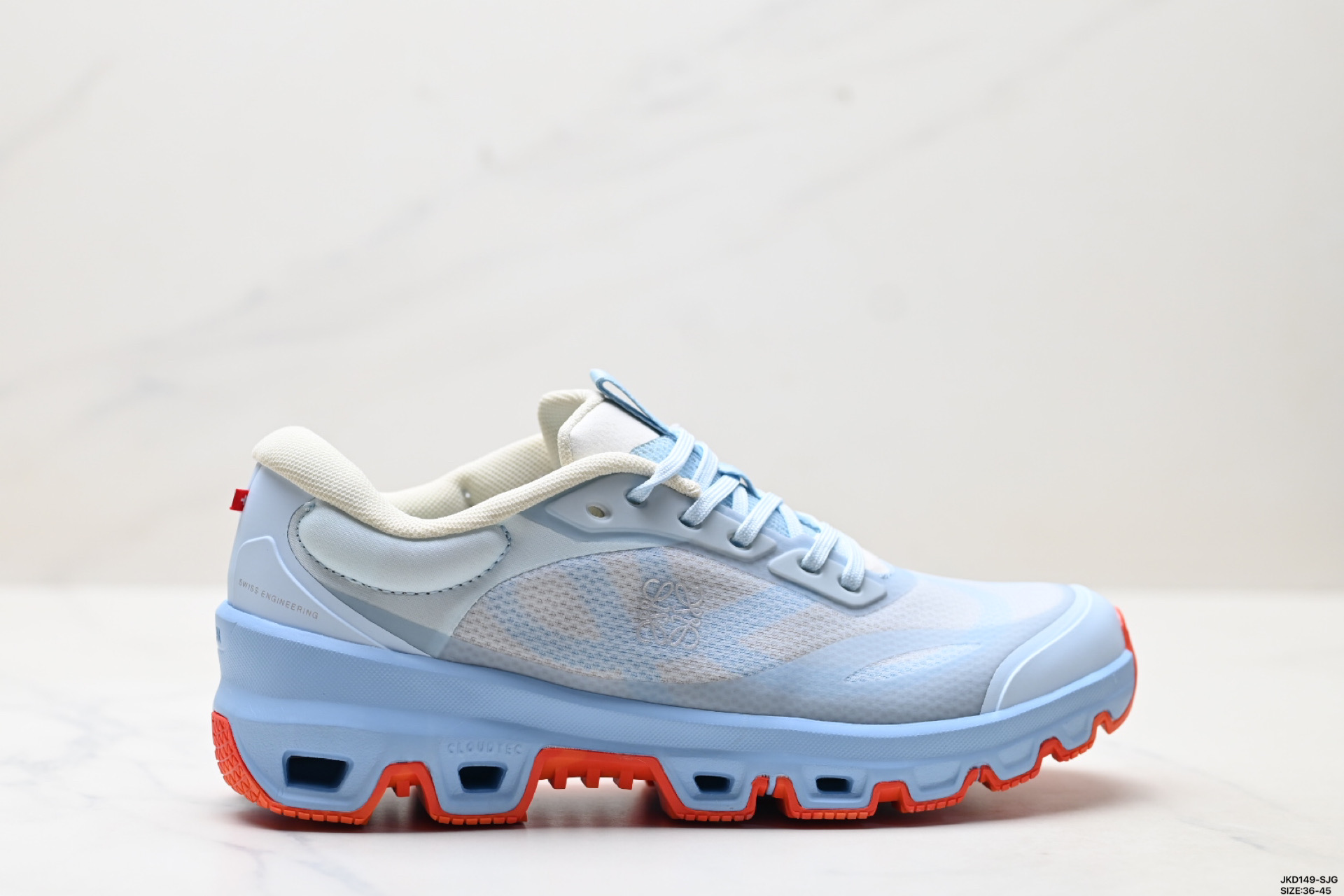 On昂跑 x LOEWE罗意威 Cloudventure 2.0 圆头系带 低帮休闲鞋