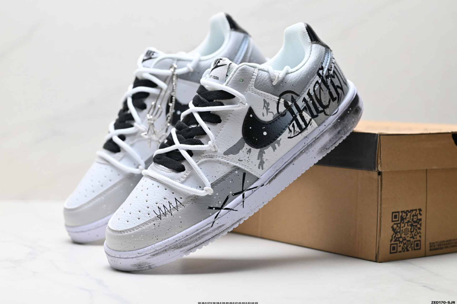 NIKE COURT VISION LO ‘DIY’定制 低帮百搭 透气休闲运动板鞋 DH2987-101