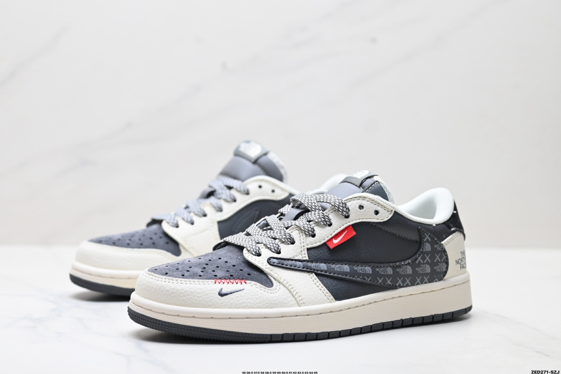 Nike Air Jordan 1 x Travis Scott AJ1倒勾 乔一倒钩 ‘DIY’定制 耐克 低帮文化篮球鞋 QW5088-205