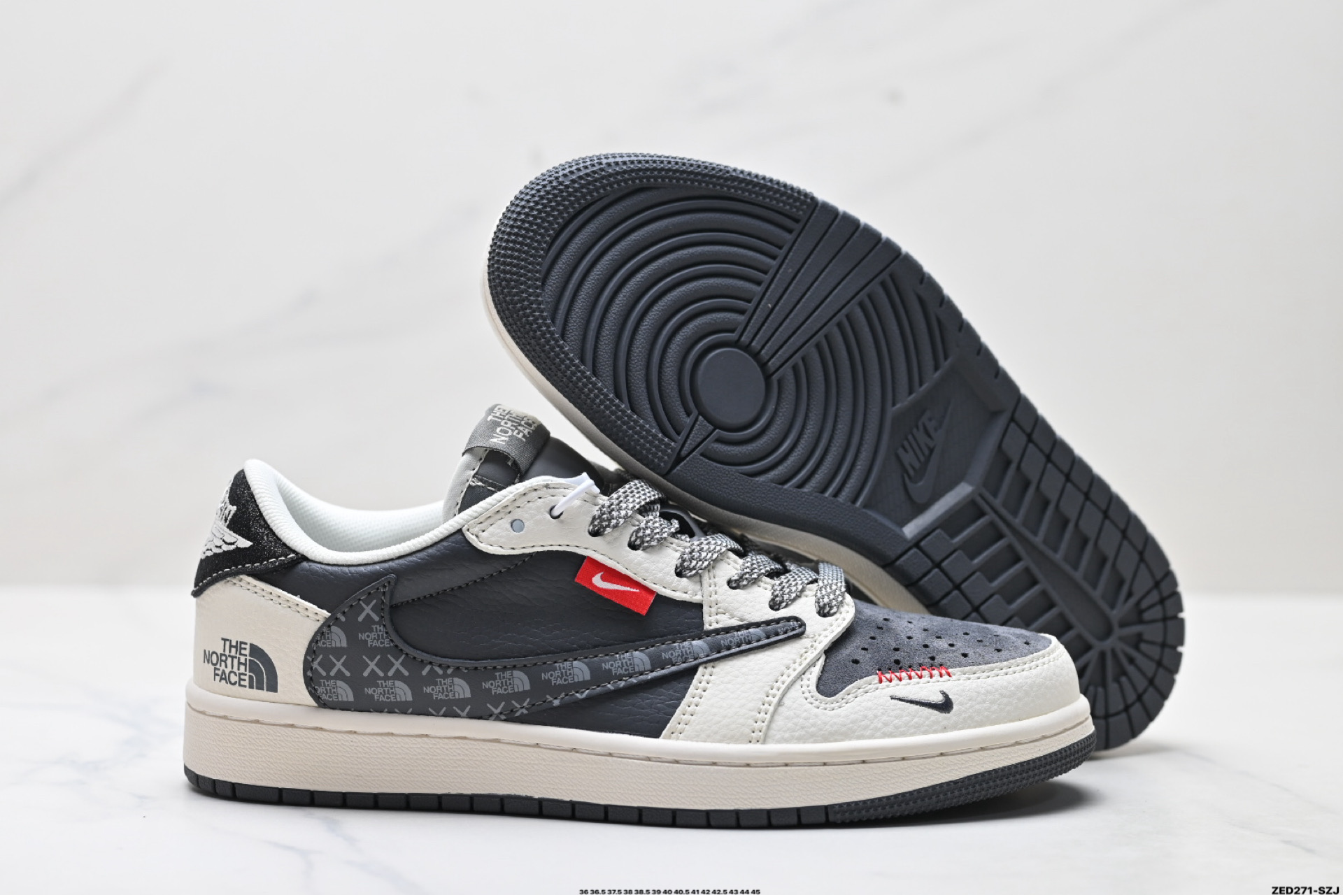 Nike Air Jordan 1 x Travis Scott AJ1倒勾 乔一倒钩 ‘DIY’定制 耐克 低帮文化篮球鞋 QW5088-205