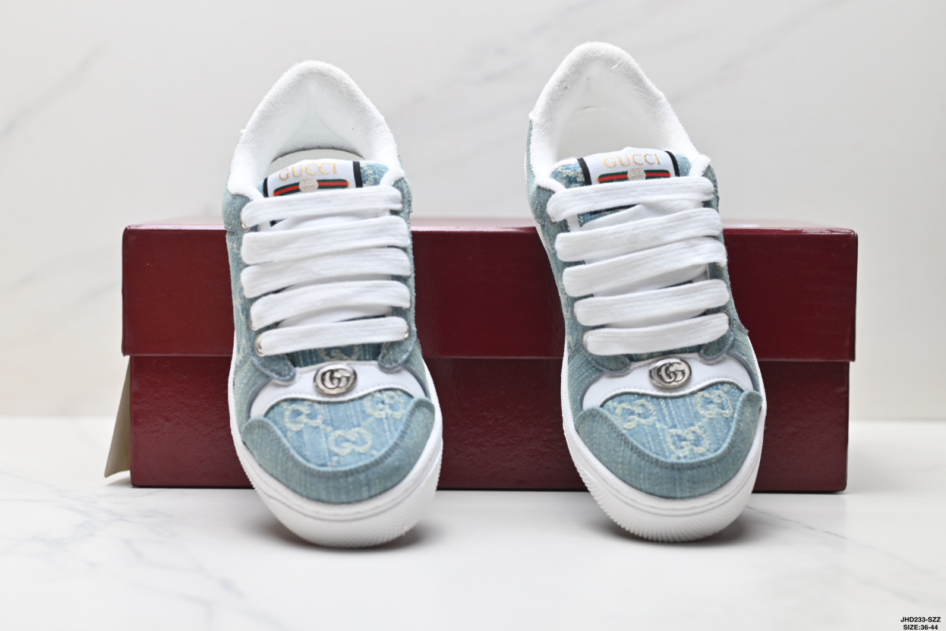 200 古驰Gucci Screener GG Sneaker Low经典原型系列复古老爹百搭做旧休闲运动板鞋“黄油白绿红冲孔白做旧”