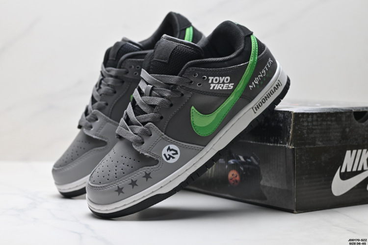 Nike Dunk Low Retro 'DIY Custom' Low-Top Sneakers - Gray and Green 1 Nike Dunk Low Retro ‘DIY Custom’ Low-Top Sneakers – Gray and Green