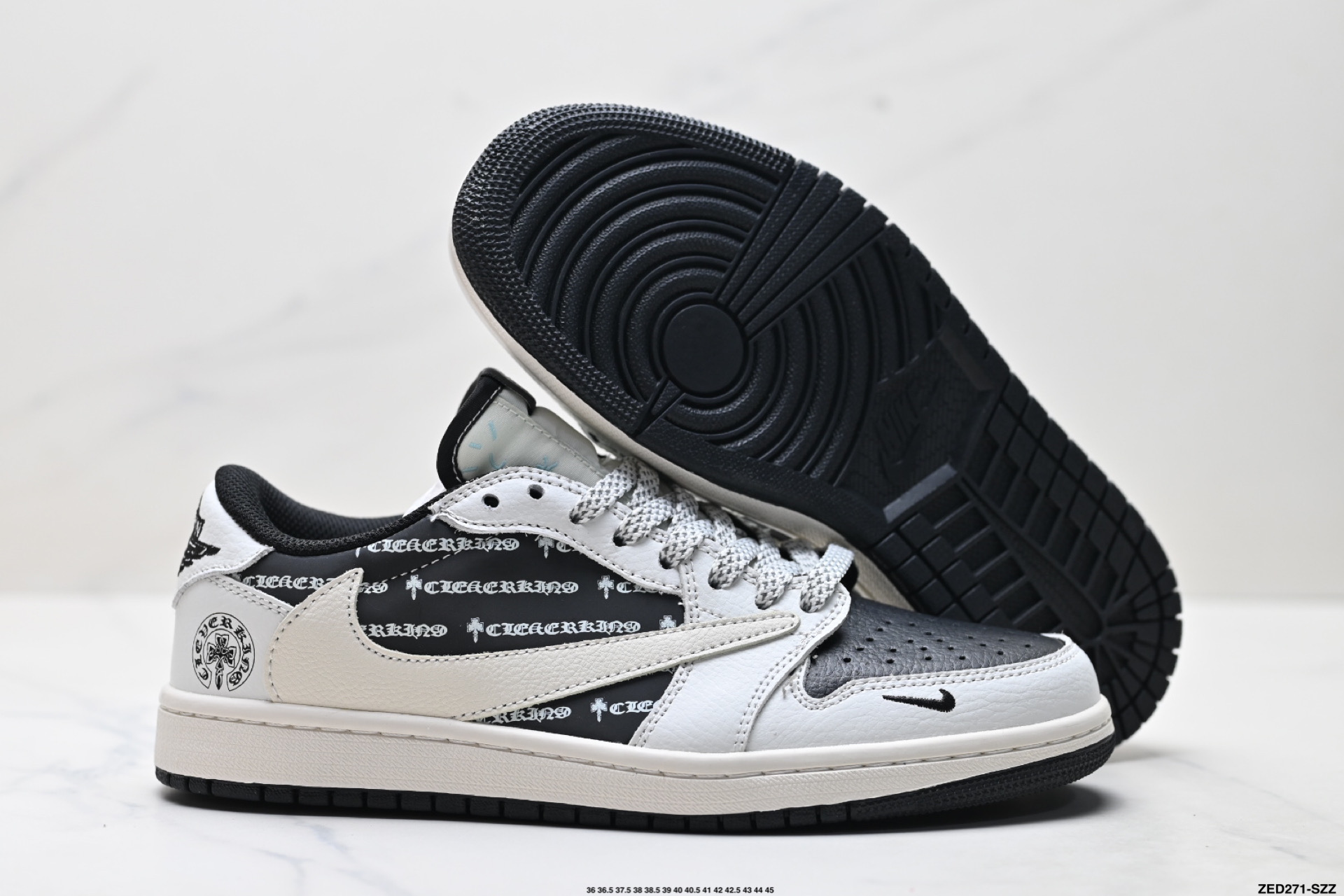 Nike Air Jordan 1 x Travis Scott AJ1倒勾 乔一倒钩 ‘DIY’定制 耐克 低帮文化篮球鞋 DZ5899-010