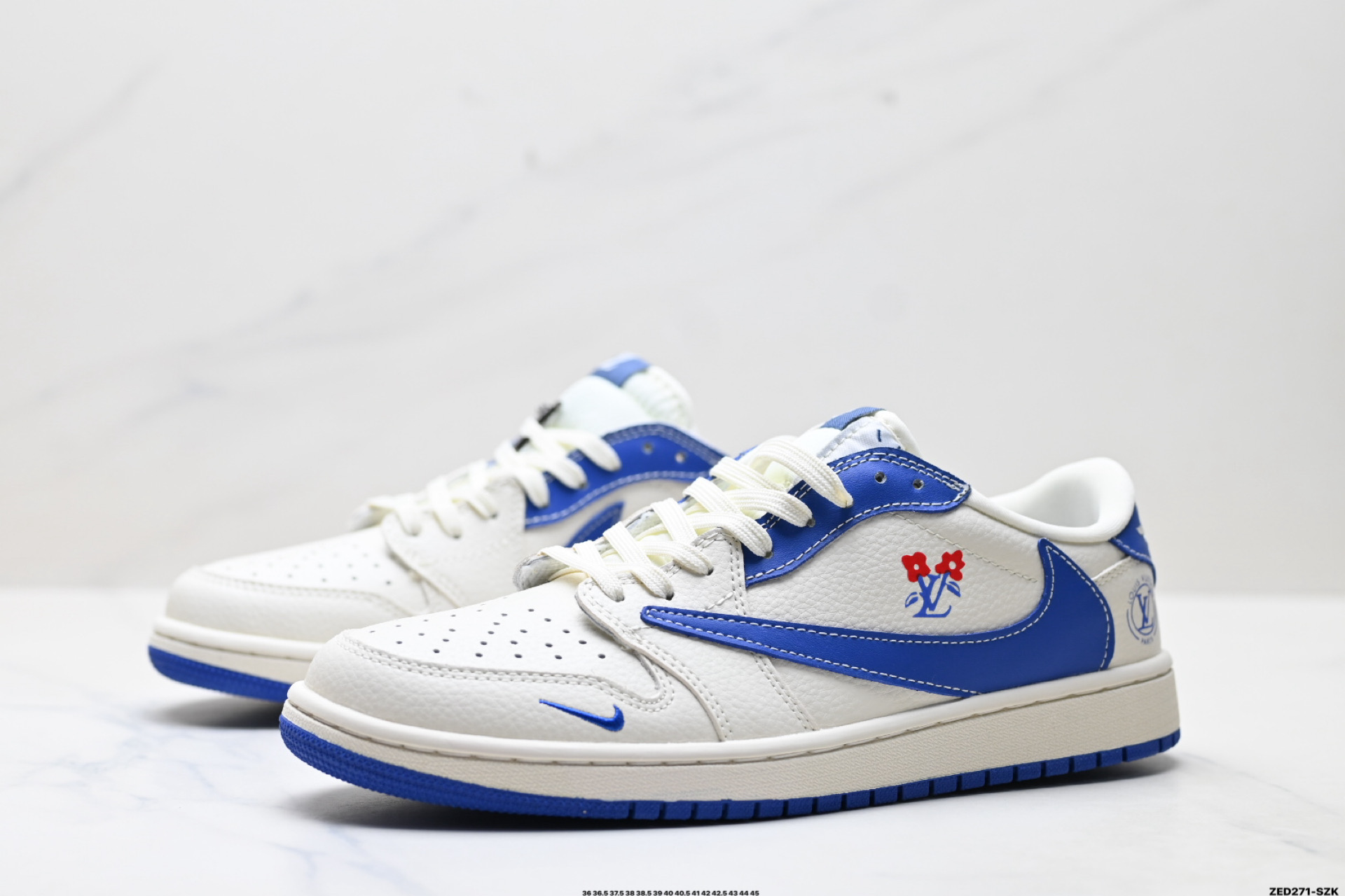 270 Nike Air Jordan 1 x Travis Scott AJ1倒勾 乔一倒钩 ‘DIY’定制 耐克 低帮文化篮球鞋 LD2028-042