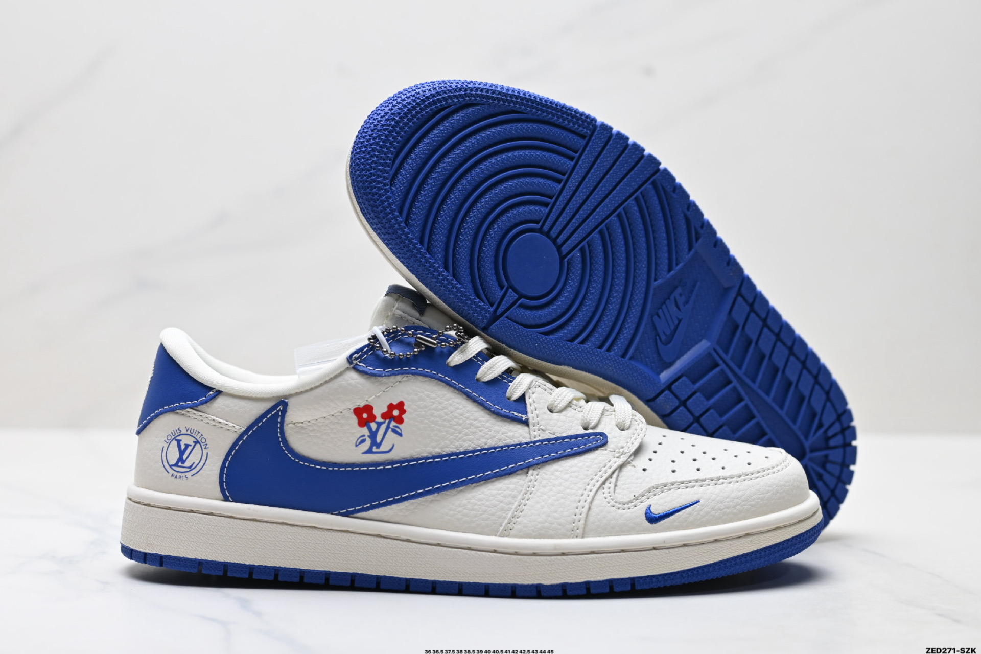 270 Nike Air Jordan 1 x Travis Scott AJ1倒勾 乔一倒钩 ‘DIY’定制 耐克 低帮文化篮球鞋 LD2028-042