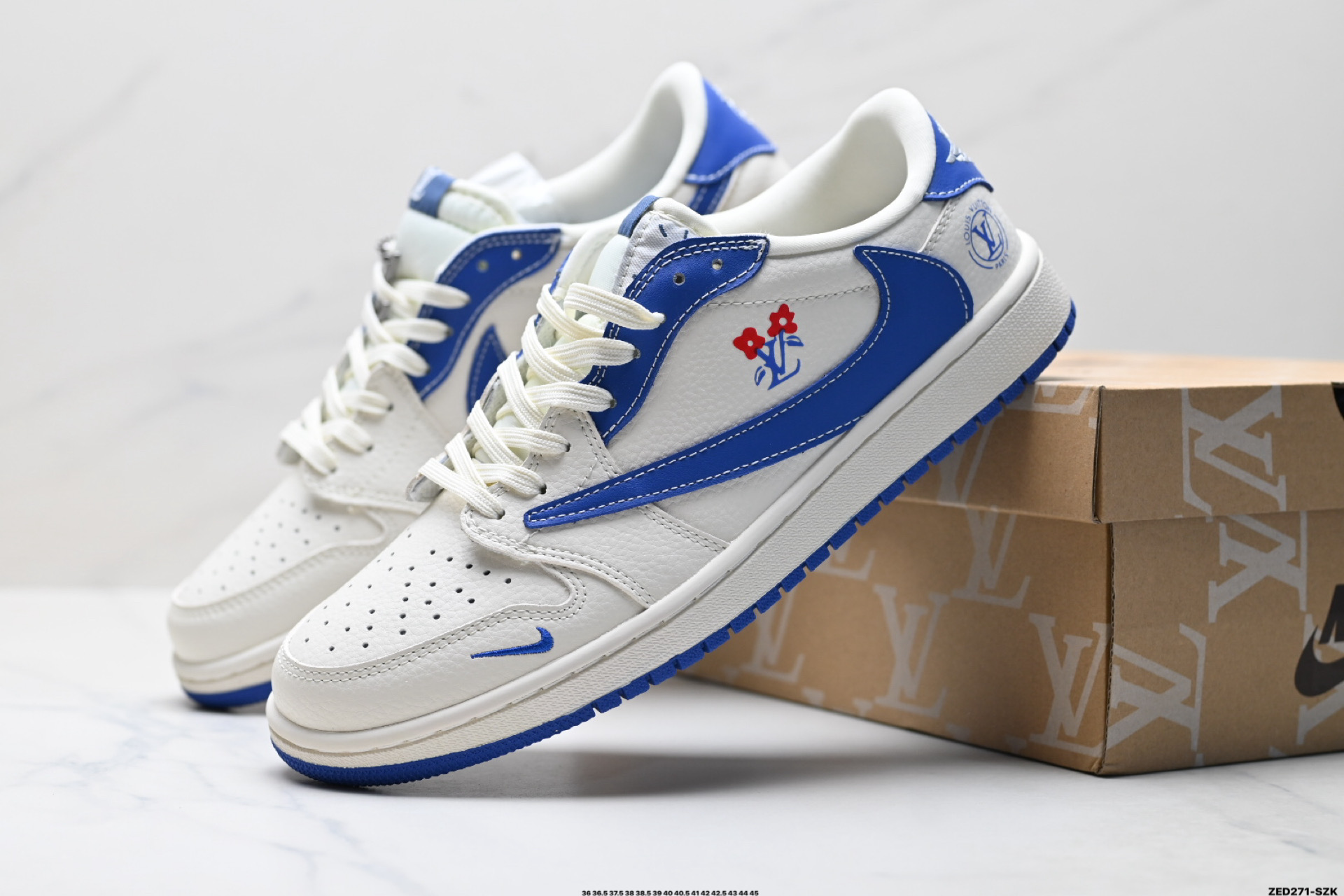 270 Nike Air Jordan 1 x Travis Scott AJ1倒勾 乔一倒钩 ‘DIY’定制 耐克 低帮文化篮球鞋 LD2028-042