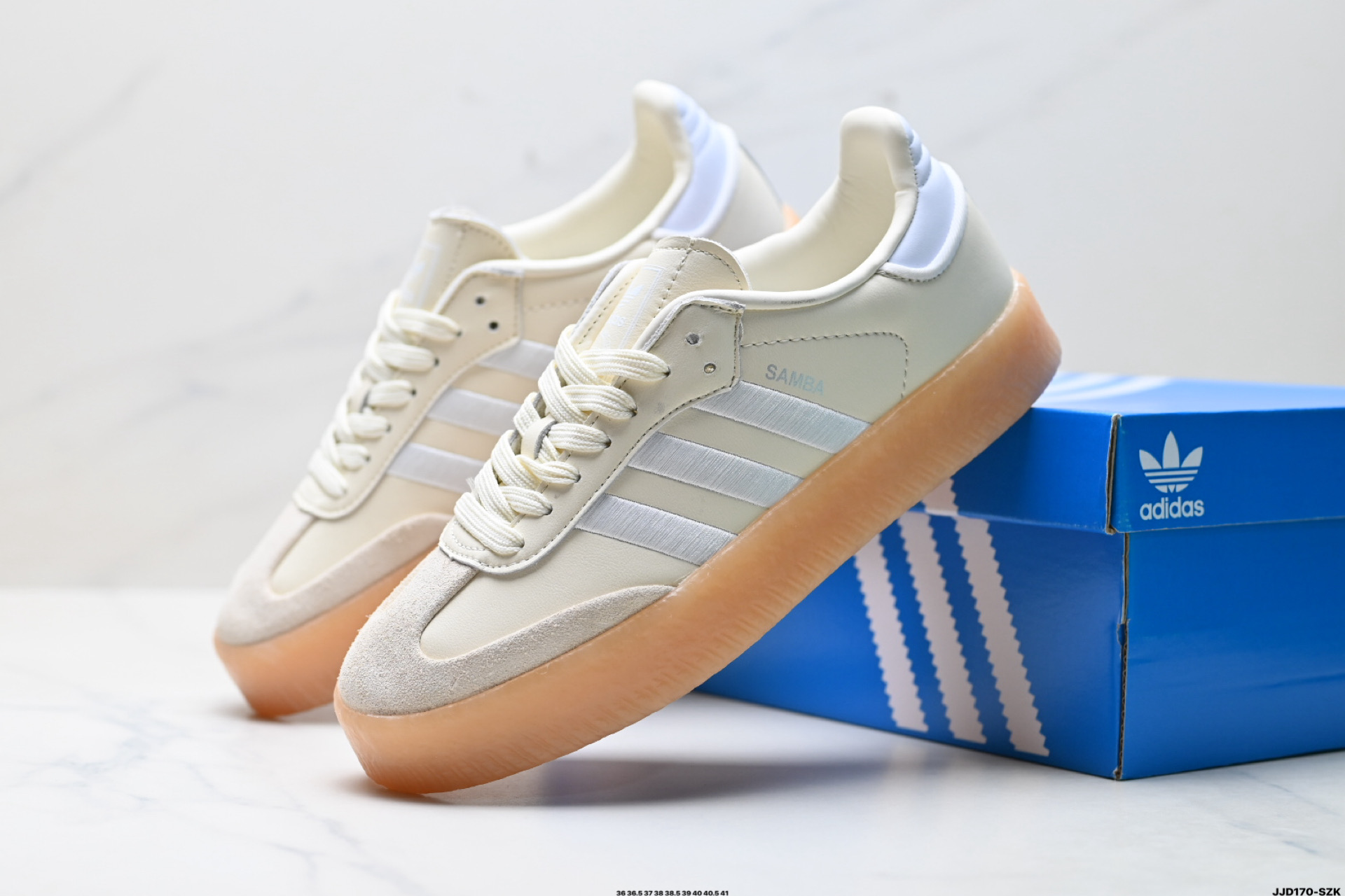 140 AdidOriginals Samba XLG 桑巴舞系列 阿迪达斯 三叶草 绅士德训足球风百搭低帮休闲运动板鞋 JH7289