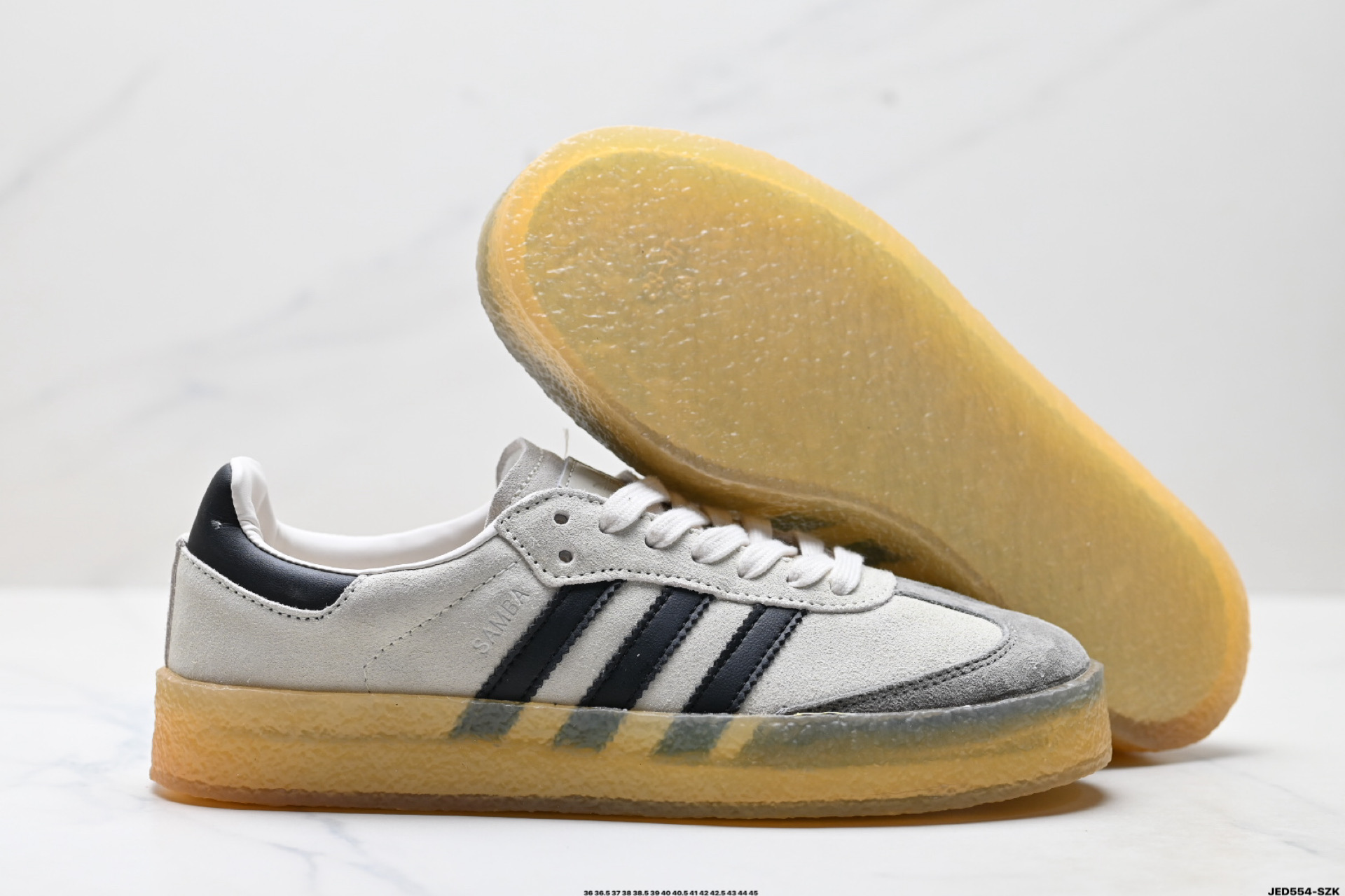 160 AdidSamba Kith Clarks 阿迪达斯 三叶草 复古休闲防滑耐磨低帮板鞋 IE4033