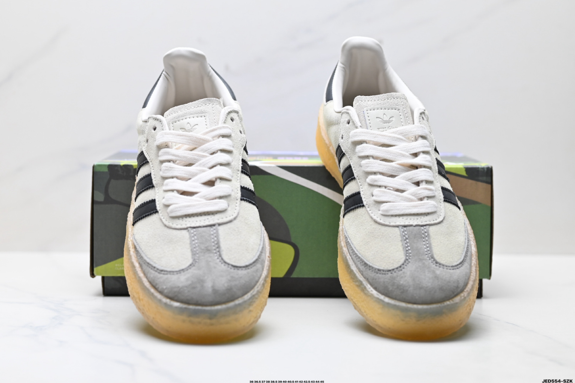 160 AdidSamba Kith Clarks 阿迪达斯 三叶草 复古休闲防滑耐磨低帮板鞋 IE4033