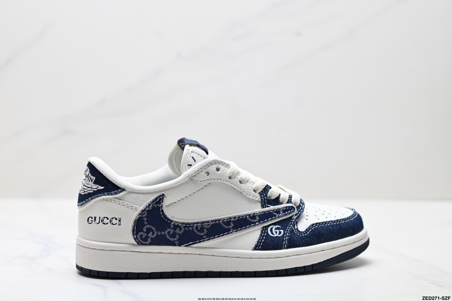 270 Nike Air Jordan 1 x Travis Scott AJ1倒勾 乔一倒钩 ‘DIY’定制 耐克 低帮文化篮球鞋  JW1188-147