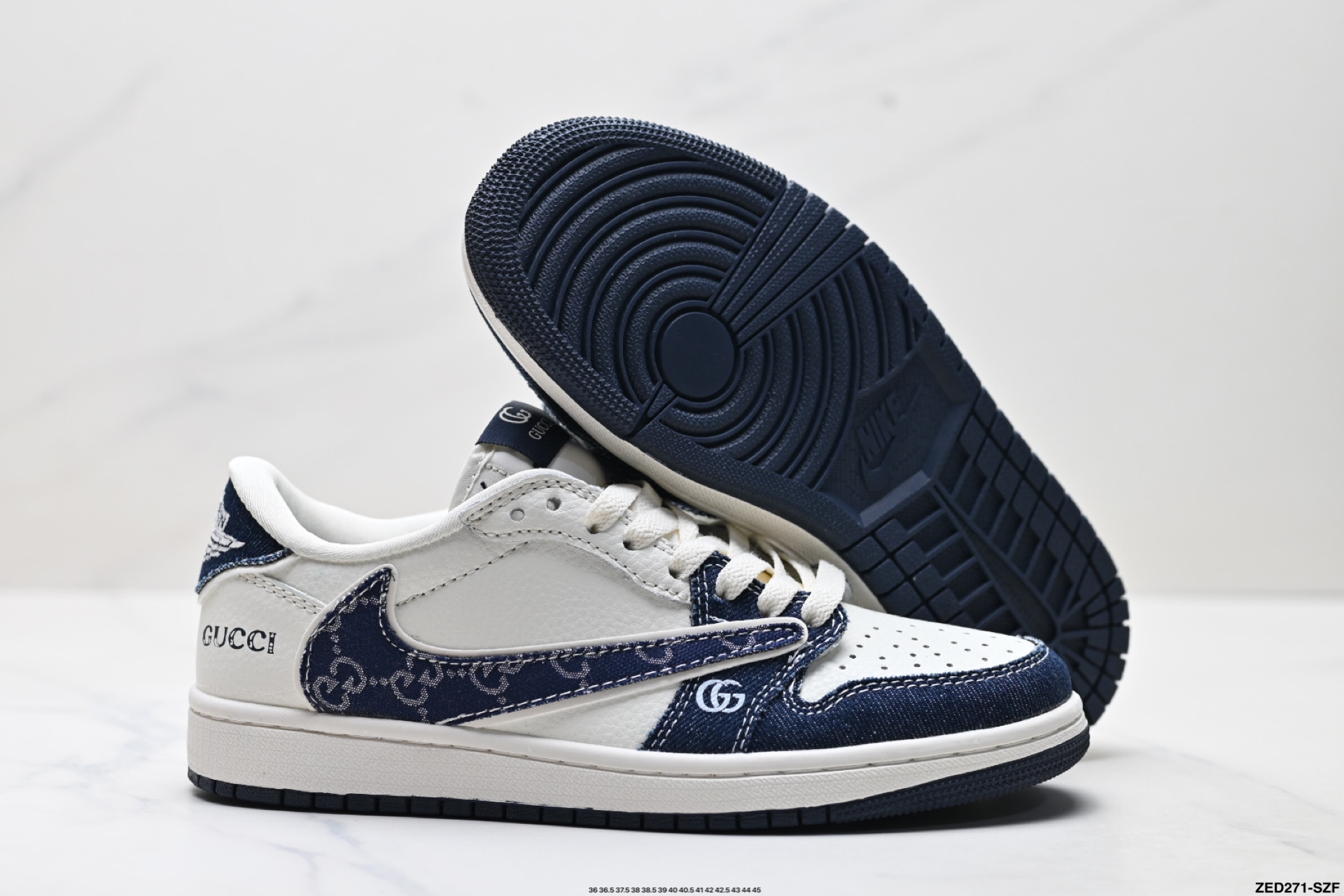 270 Nike Air Jordan 1 x Travis Scott AJ1倒勾 乔一倒钩 ‘DIY’定制 耐克 低帮文化篮球鞋  JW1188-147