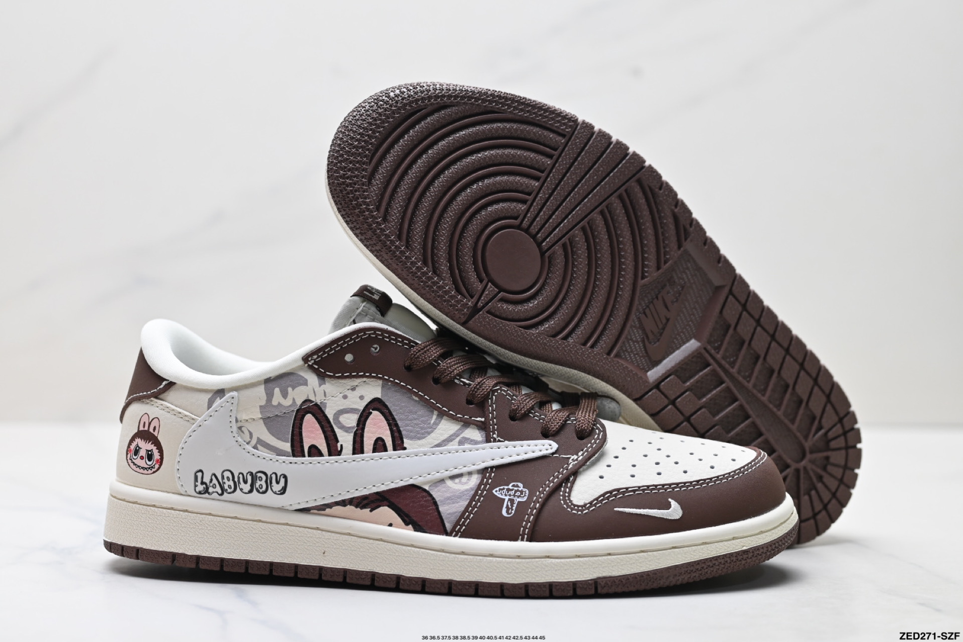 270 Nike Air Jordan 1 x Travis Scott AJ1倒勾 乔一倒钩 ‘DIY’定制 耐克 低帮文化篮球鞋  DX1888-095