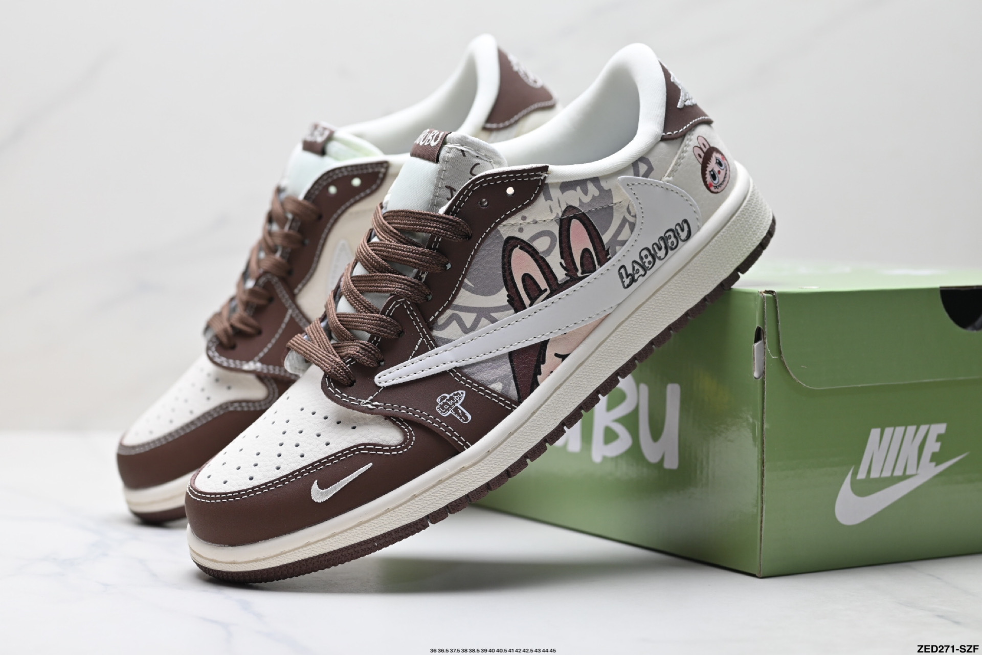 270 Nike Air Jordan 1 x Travis Scott AJ1倒勾 乔一倒钩 ‘DIY’定制 耐克 低帮文化篮球鞋  DX1888-095
