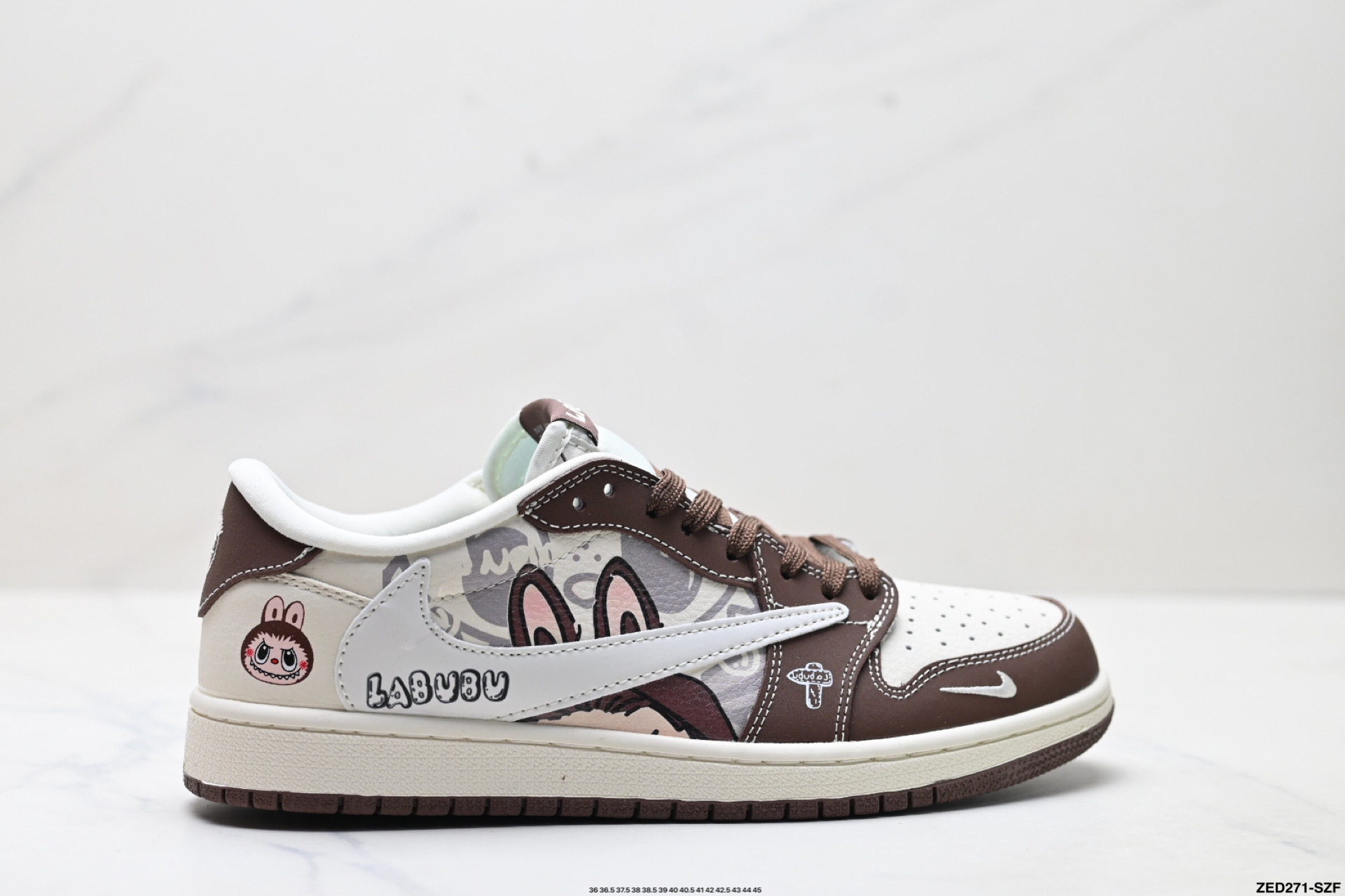 270 Nike Air Jordan 1 x Travis Scott AJ1倒勾 乔一倒钩 ‘DIY’定制 耐克 低帮文化篮球鞋  DX1888-095