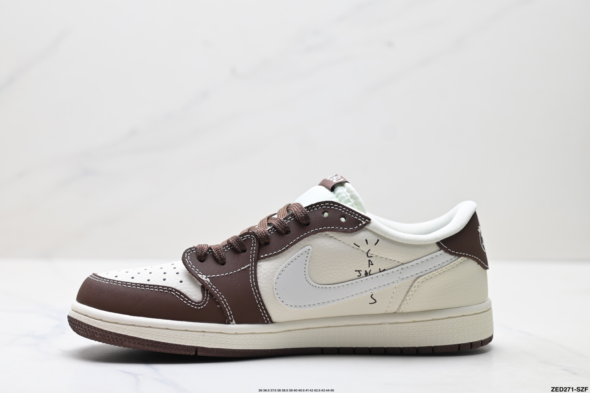 270 Nike Air Jordan 1 x Travis Scott AJ1倒勾 乔一倒钩 ‘DIY’定制 耐克 低帮文化篮球鞋  DX1888-095