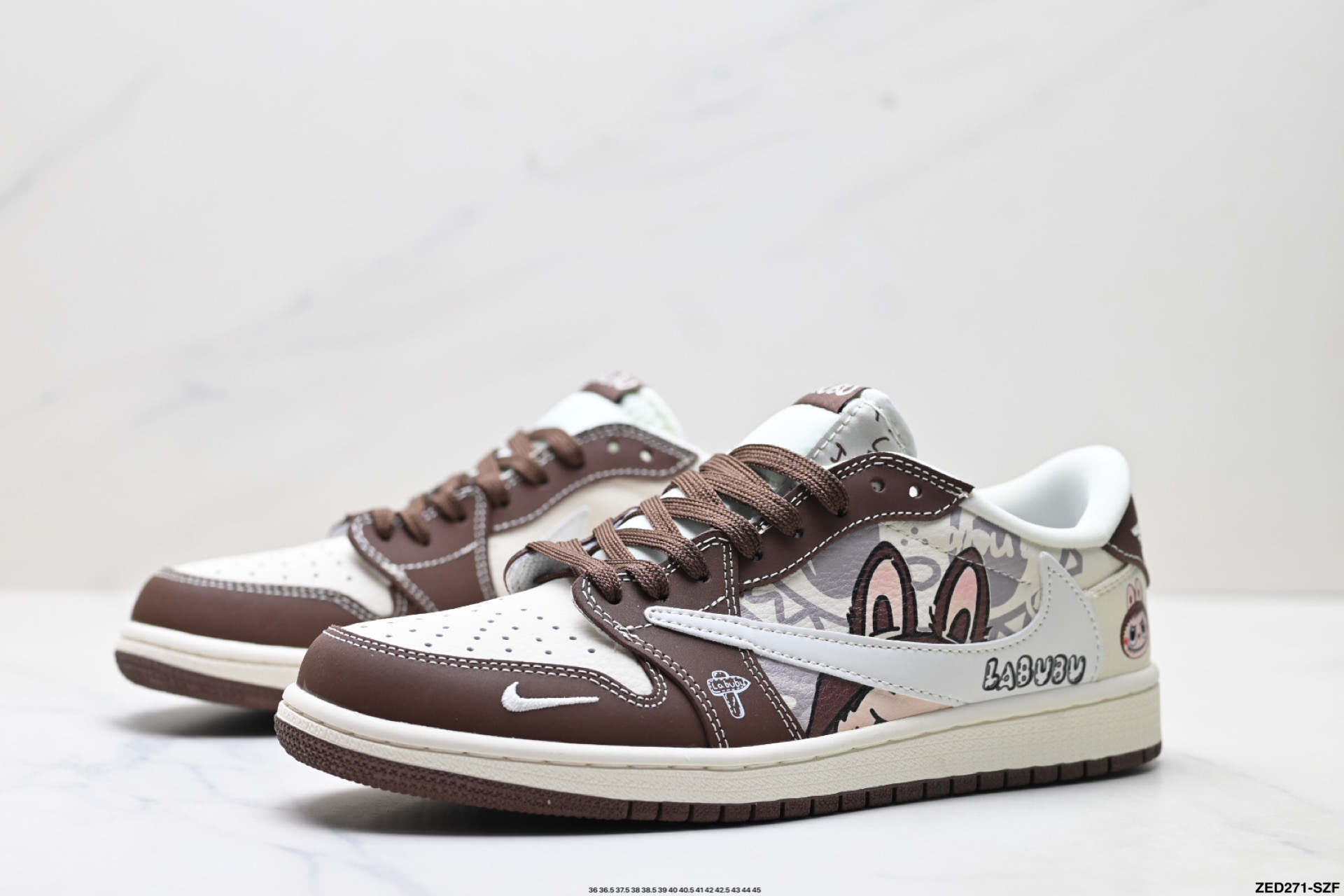 270 Nike Air Jordan 1 x Travis Scott AJ1倒勾 乔一倒钩 ‘DIY’定制 耐克 低帮文化篮球鞋  DX1888-095