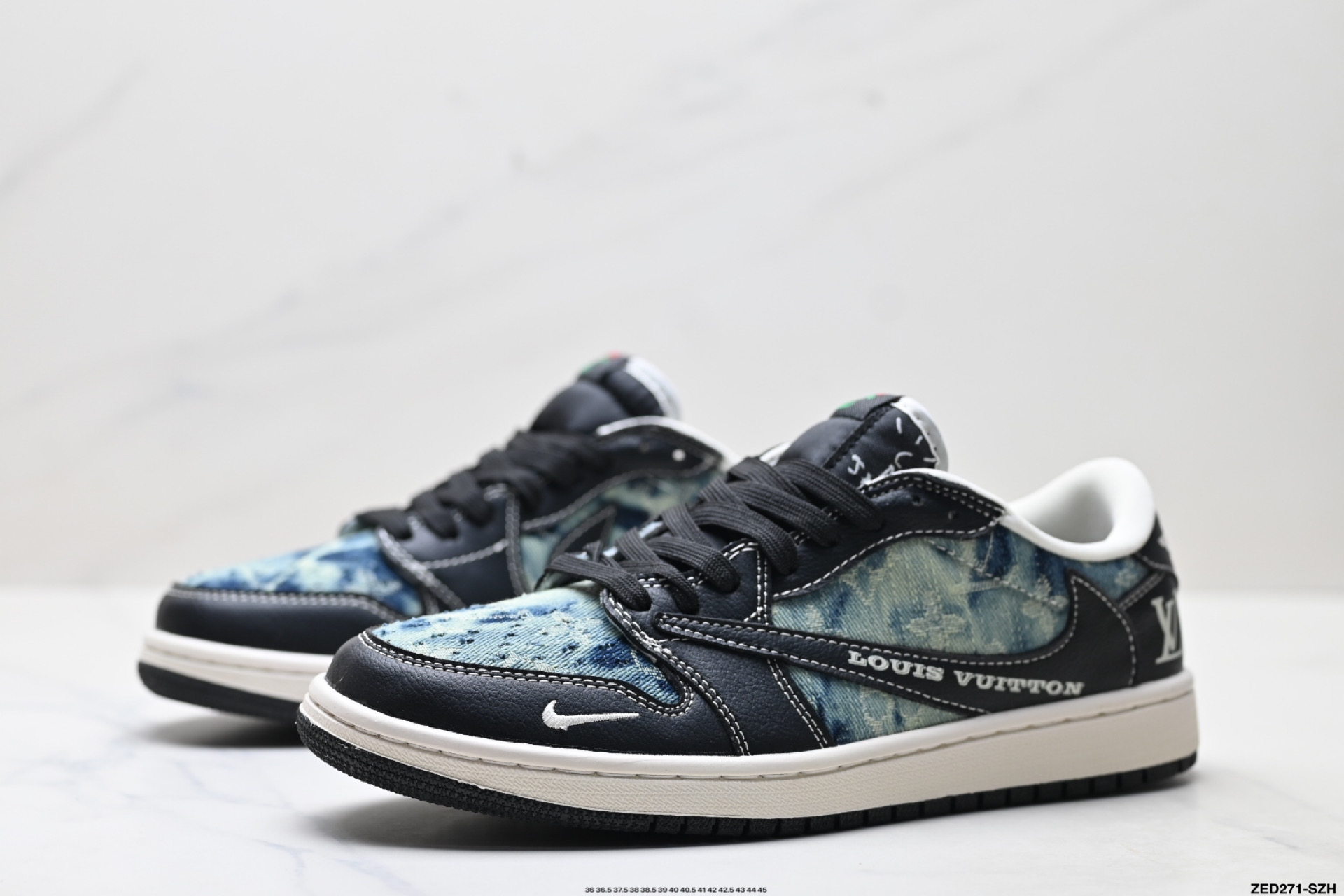 Nike Air Jordan 1 x Travis Scott AJ1倒勾 乔一倒钩 ‘DIY’定制 耐克 低帮文化篮球鞋 LD2028-045