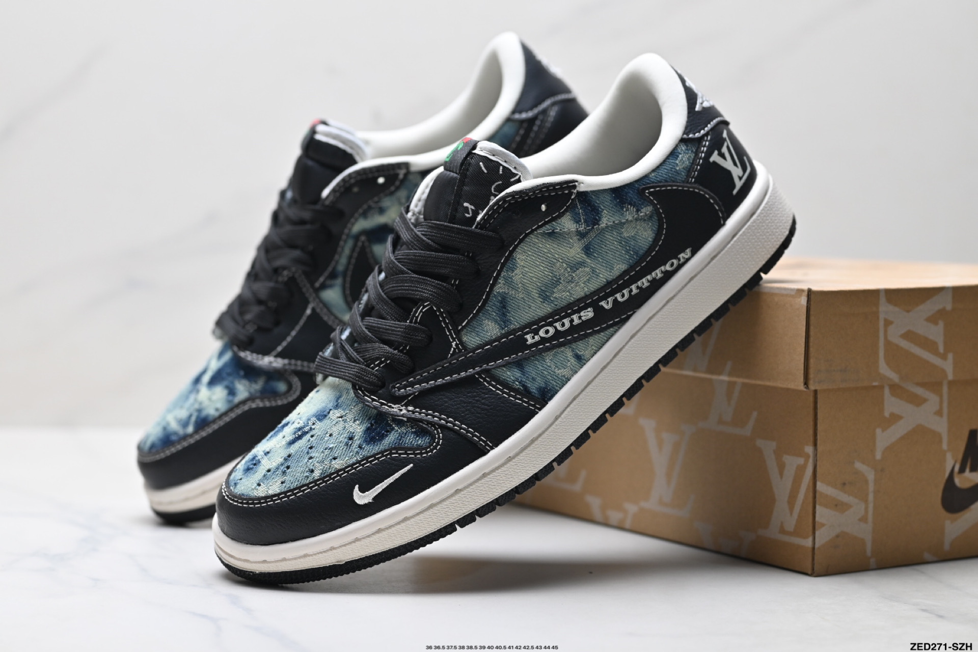 Nike Air Jordan 1 x Travis Scott AJ1倒勾 乔一倒钩 ‘DIY’定制 耐克 低帮文化篮球鞋 LD2028-045