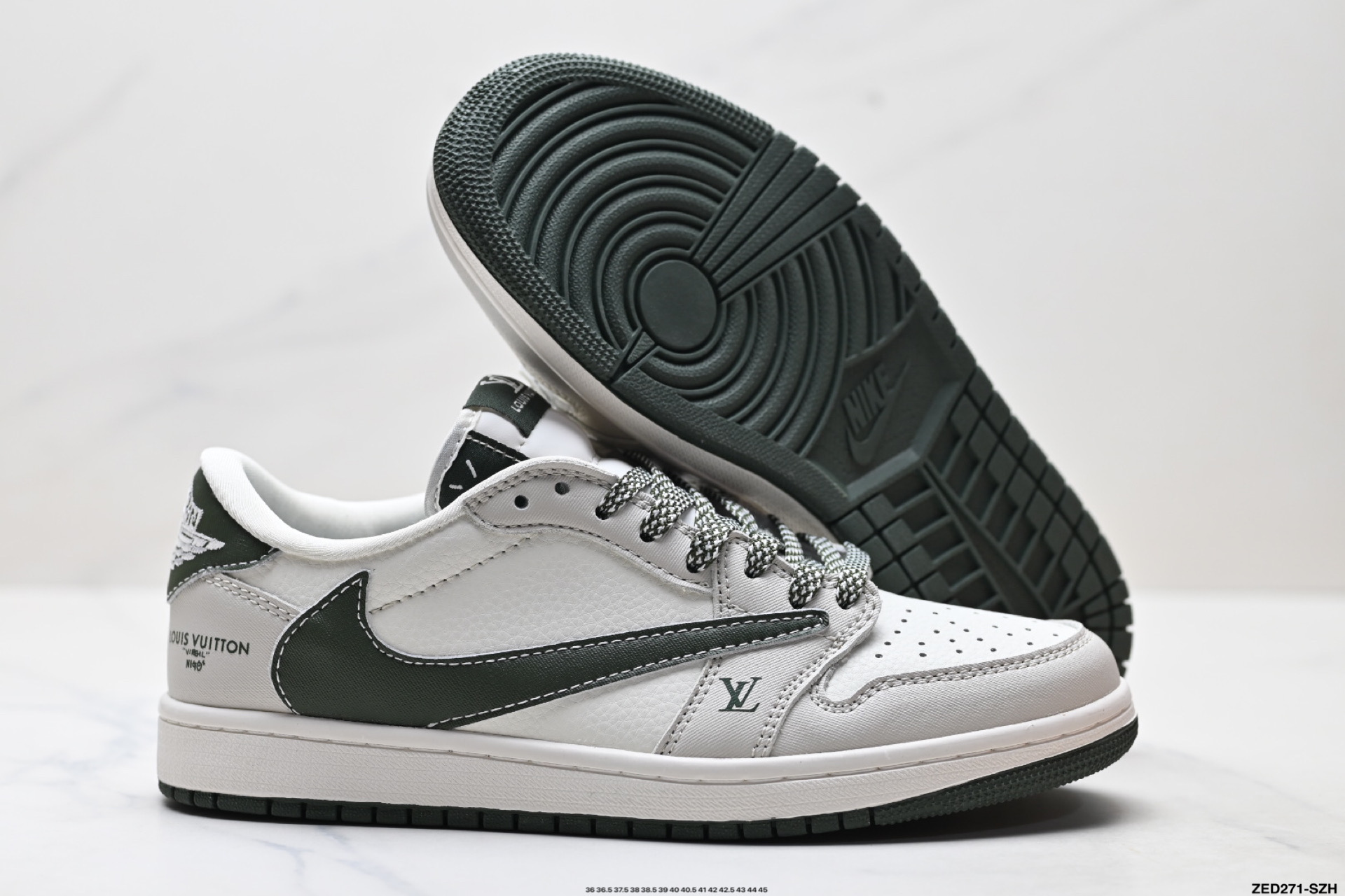 Nike Air Jordan 1 x Travis Scott AJ1倒勾 乔一倒钩 ‘DIY’定制 耐克 低帮文化篮球鞋 JW1188-150