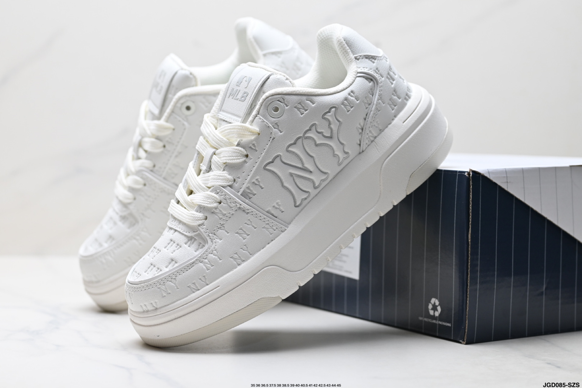 MLB 男女复古学长鞋 板鞋 厚底增高运动休闲鞋 3ASXE015N