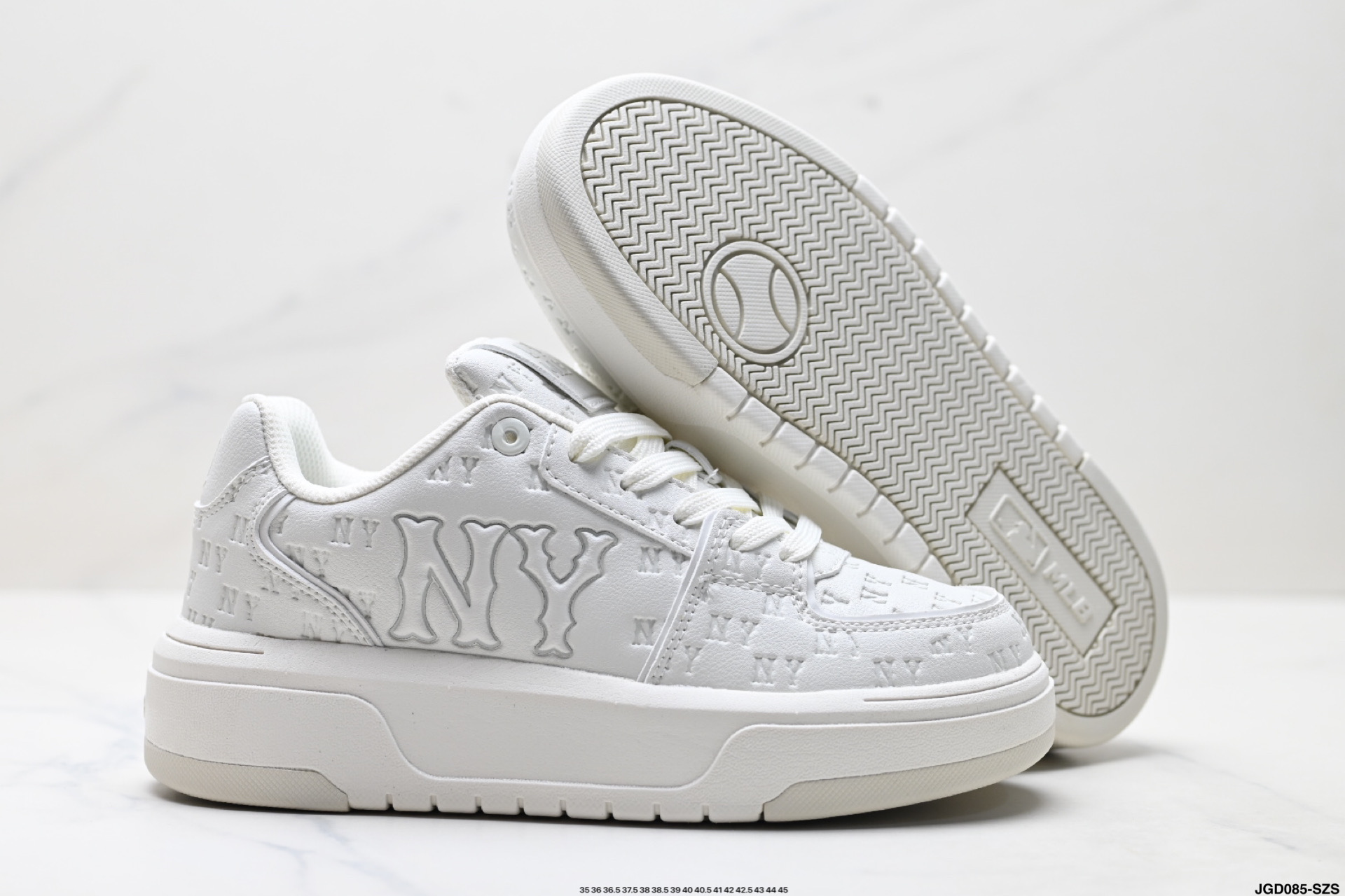 MLB 男女复古学长鞋 板鞋 厚底增高运动休闲鞋 3ASXE015N