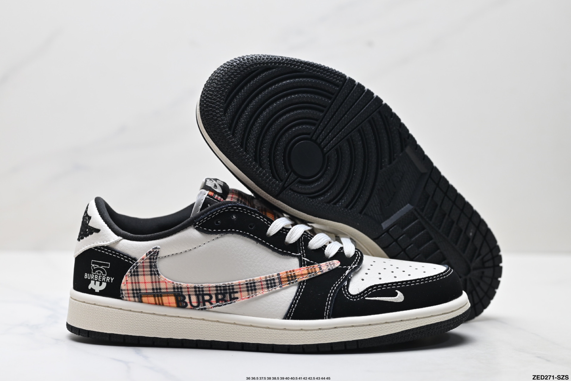 Nike Air Jordan 1 x Travis Scott AJ1倒勾 乔一倒钩 ‘DIY’定制 耐克 低帮文化篮球鞋 XS2025-048